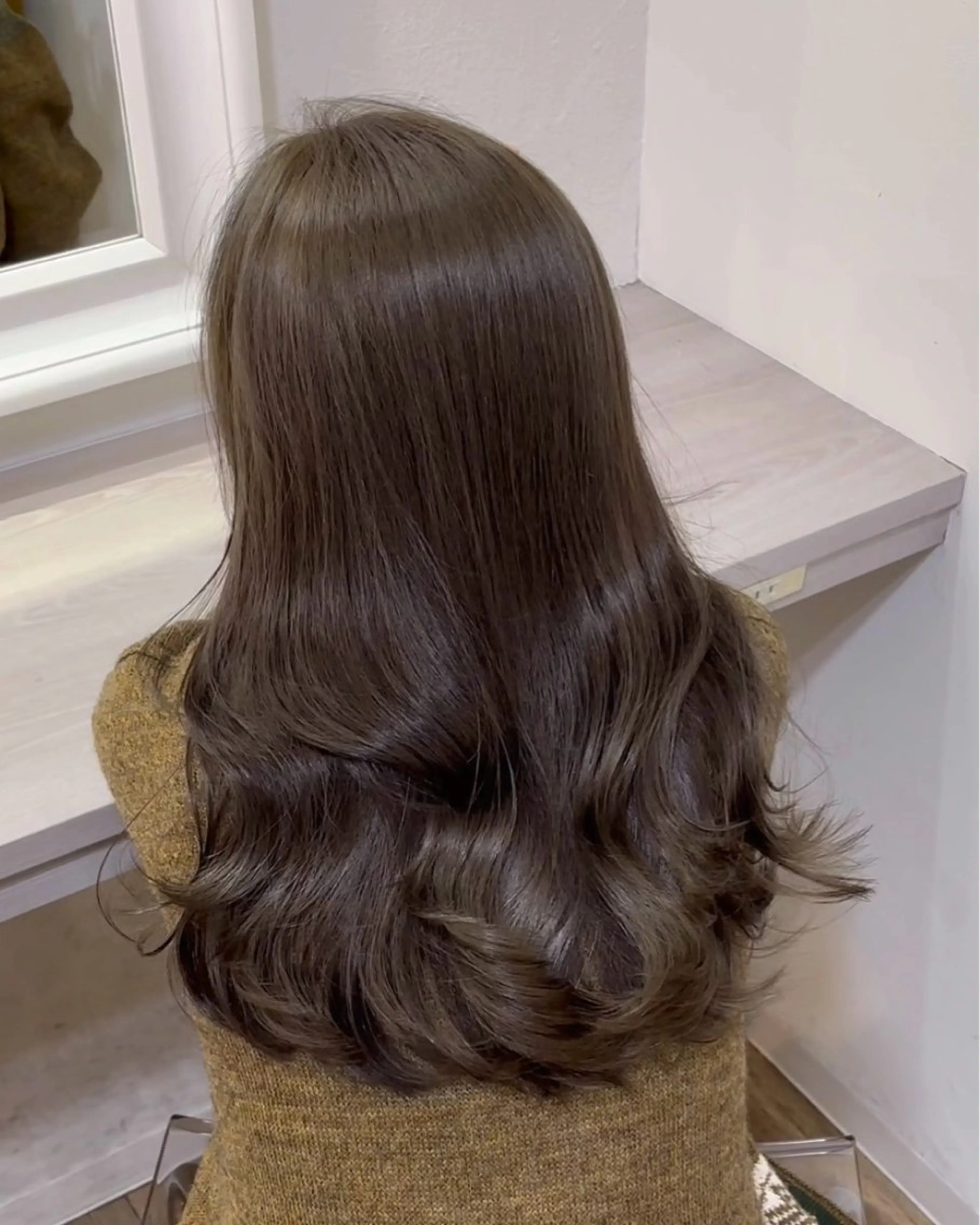 セミロング カラー ブリーチ 透明感カラー ダブルカラー グレージュ ブリーチなしカラー ヘアカラー ブリーチなしベージュ 特化 松村 茶屋町のヘアスタイル