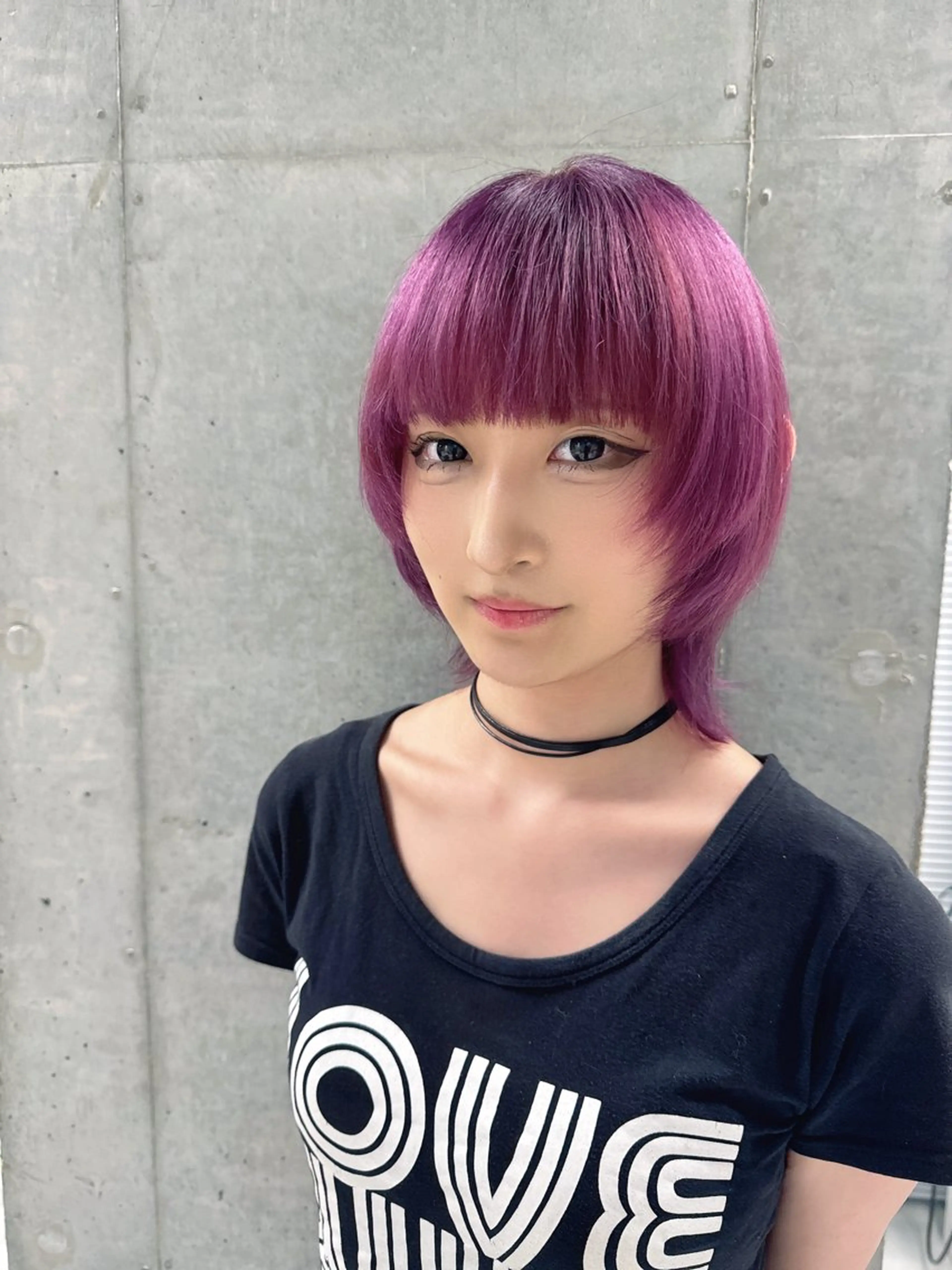 カラー カシス ラベンダーカラー Mana/似合わせ レイヤー/ウルフのヘアスタイル