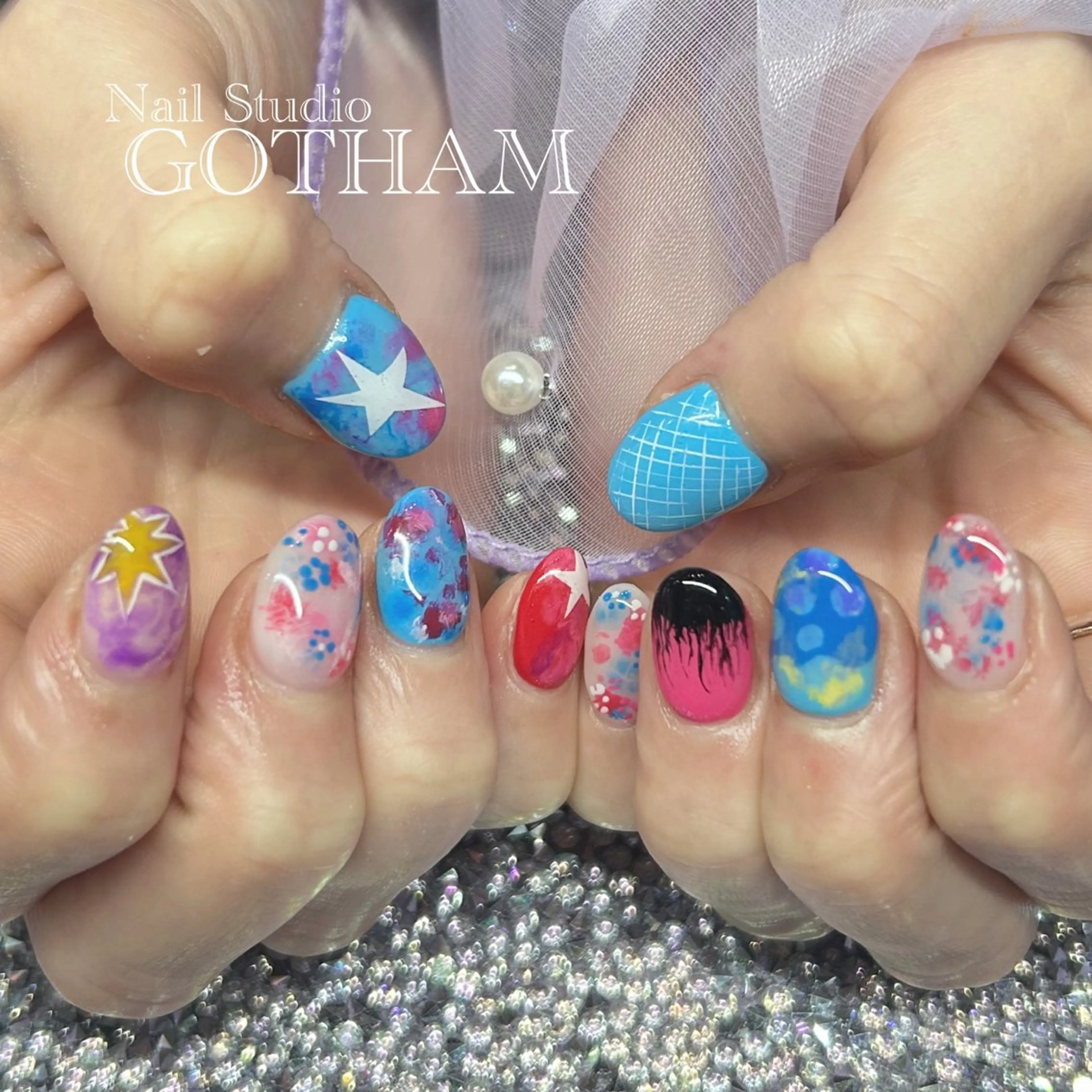 ネイル ハンドネイル 高円寺駅からすぐ🌈 ネイルGOTHAMのネイルデザイン