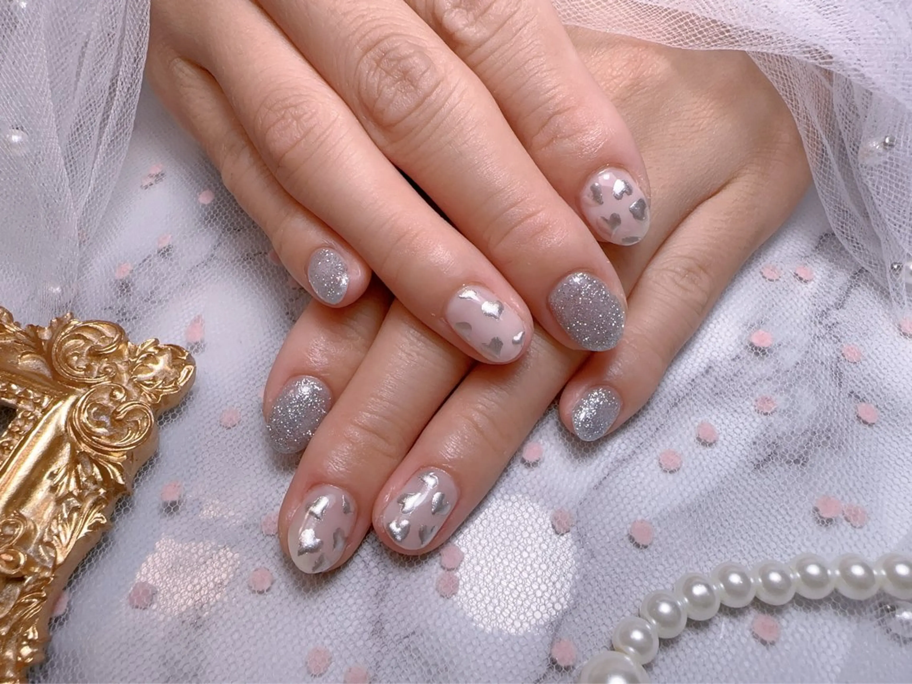 ネイル オーロラネイル フットネイル 韓国ネイル ラメ(グリッター) ラメグラデーション ハンドネイル Belle nail salon 新小岩のネイルデザイン