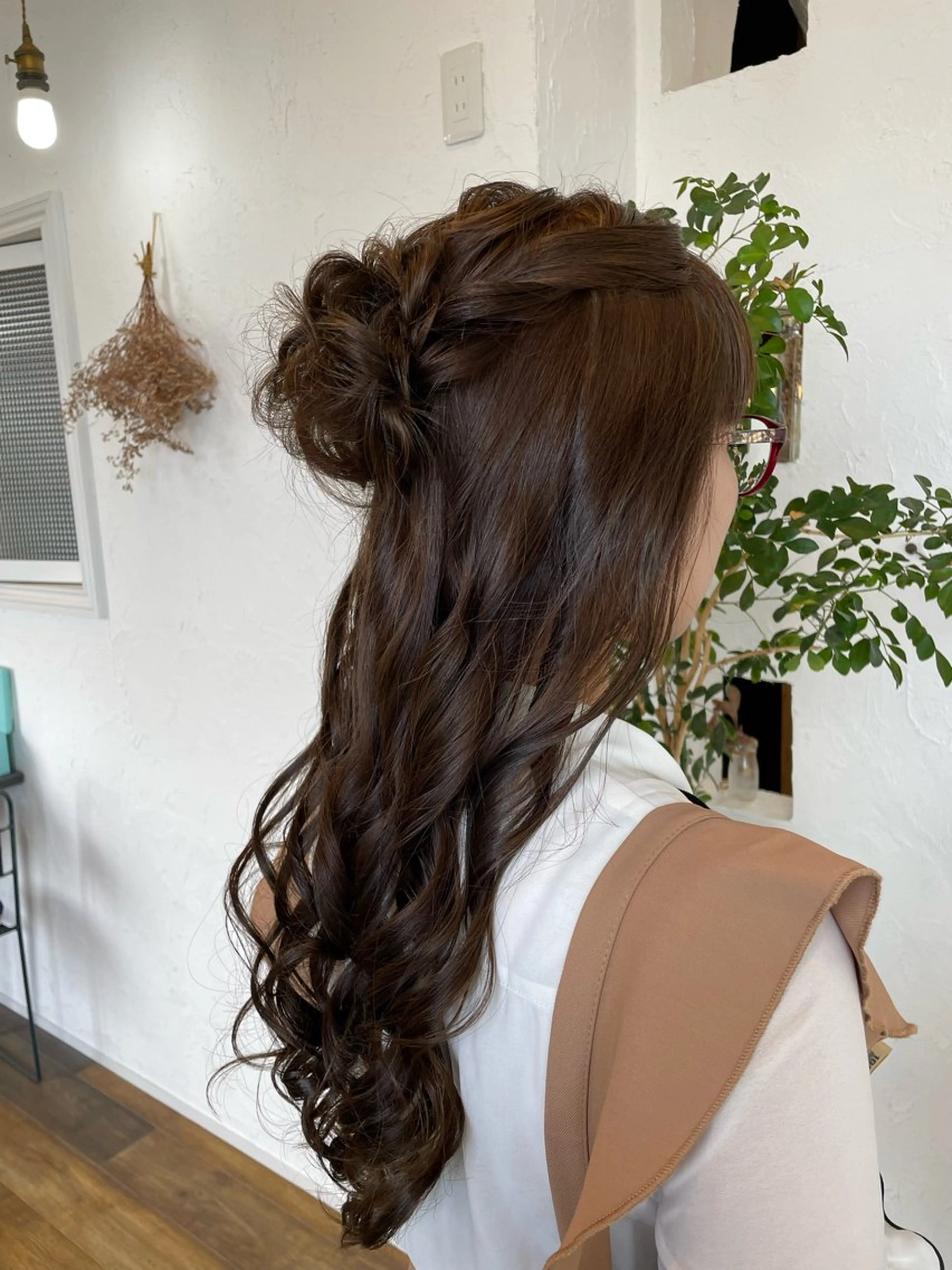 ヘアアレンジ ハーフアップ 浴衣 ヘアセット 🌸小掛🌸 豊橋外国人風カラーのヘアスタイル