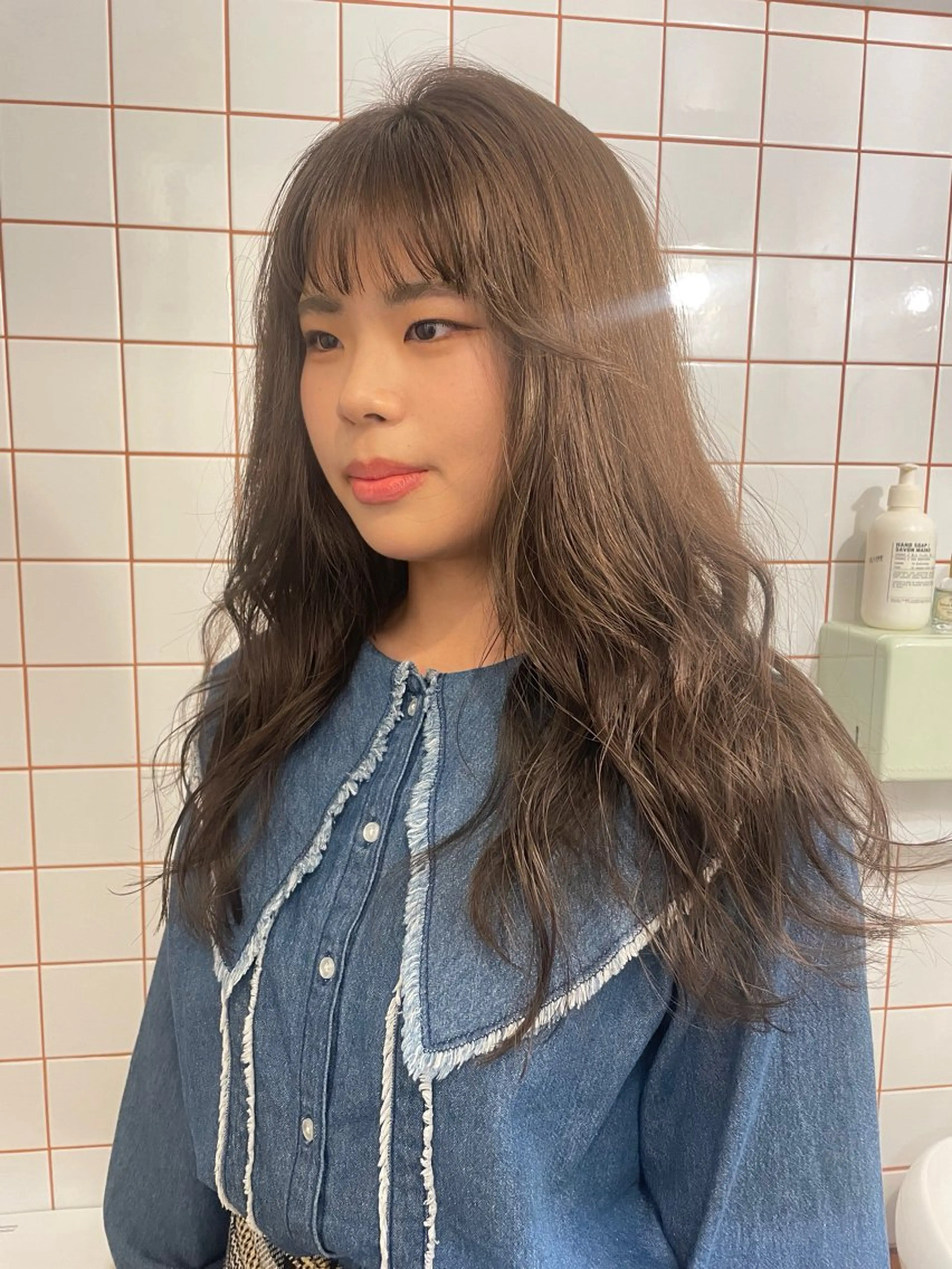 ロング カラー ブラウンカラー シアーブラウン カット ヘアカラー 狩野 羅夢のヘアスタイル