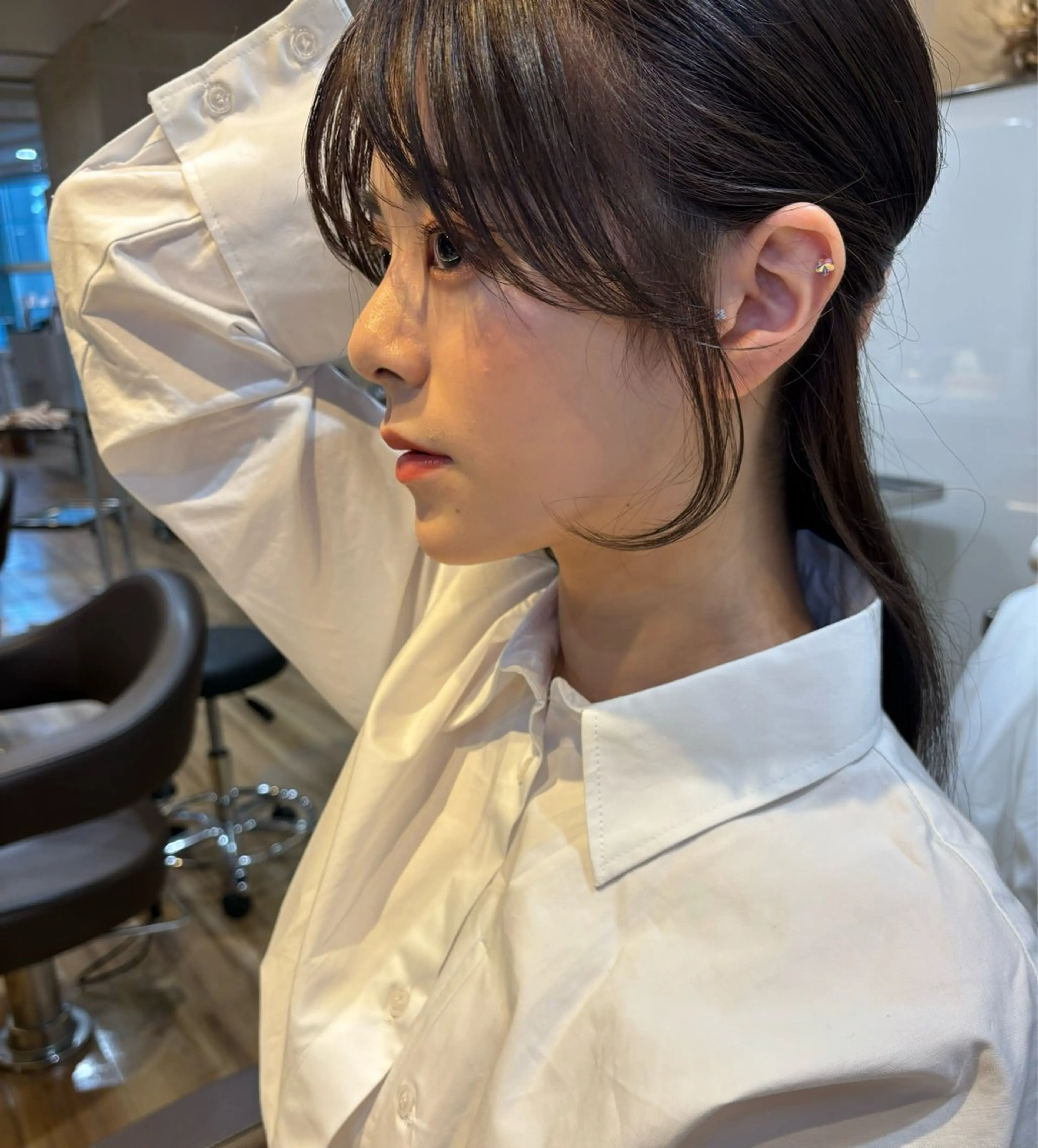 ロング カラー カット ヘアカラー トリートメント レイヤーカット /透明感/千葉怜寿のヘアスタイル