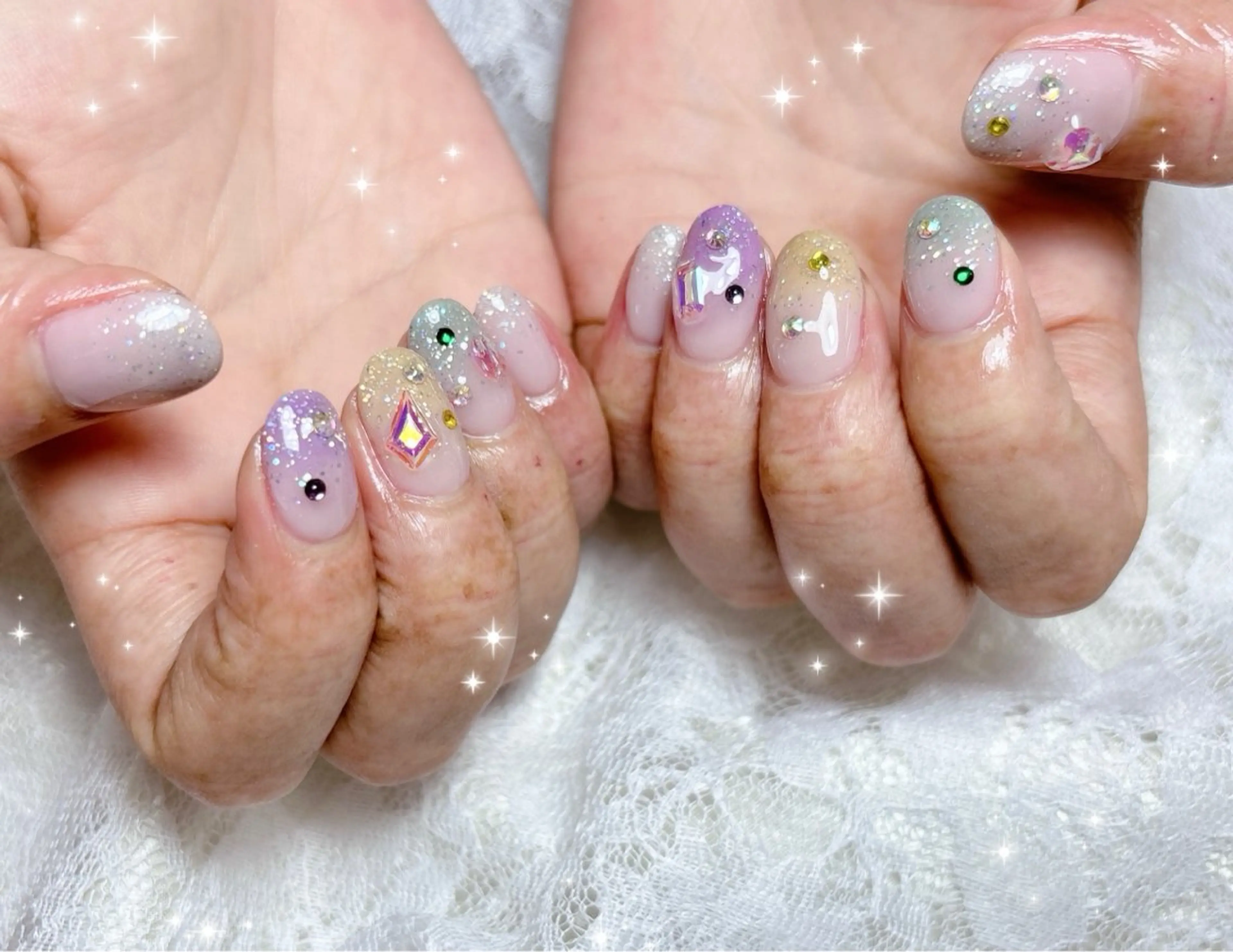 ネイル グラデーション ハンドネイル FLARE NAIL フレアネイルのネイルデザイン