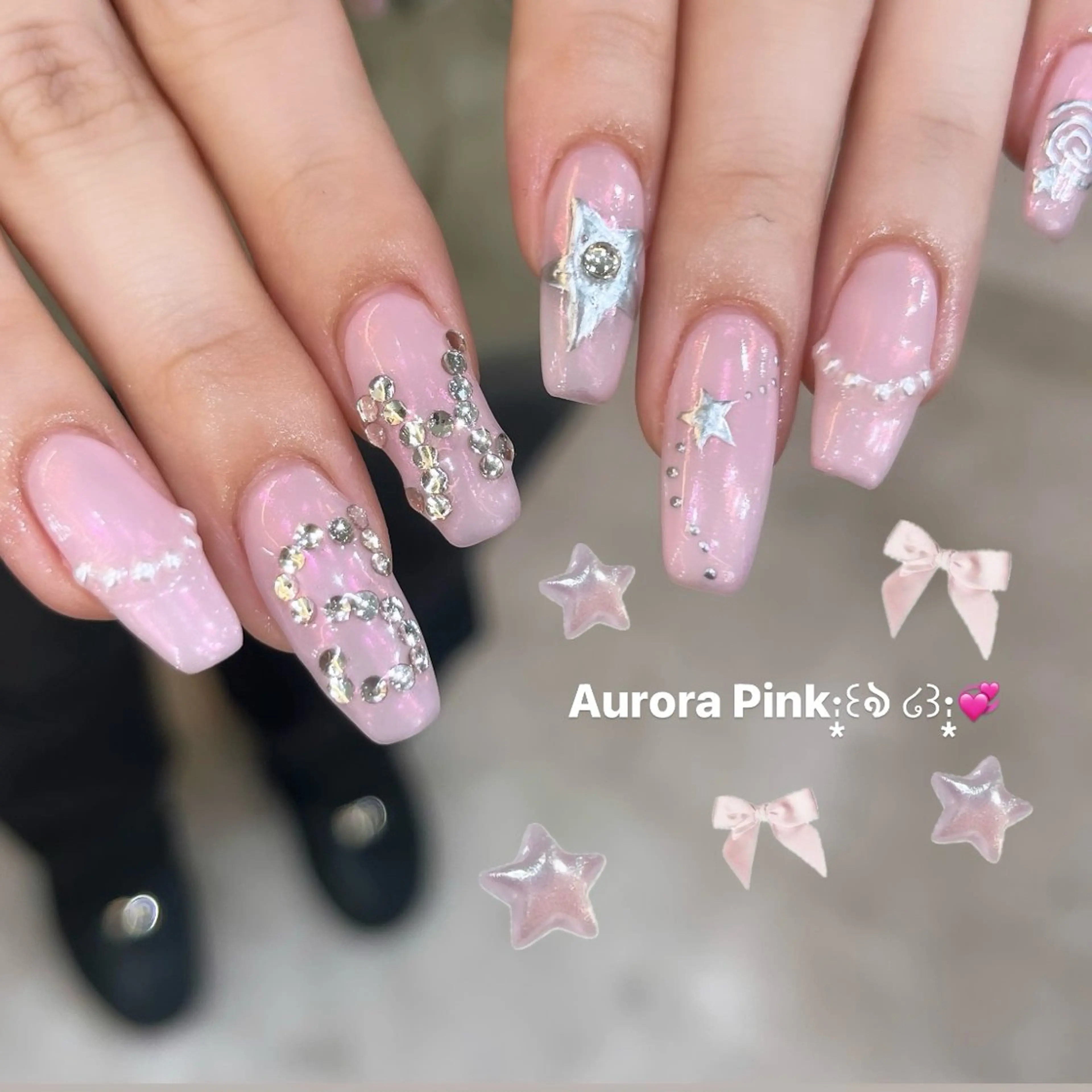 ネイル オーロラネイル ピンク ハンドネイル Ibuki 🎀仙台パルコ🎀のマツエク・マツパデザイン