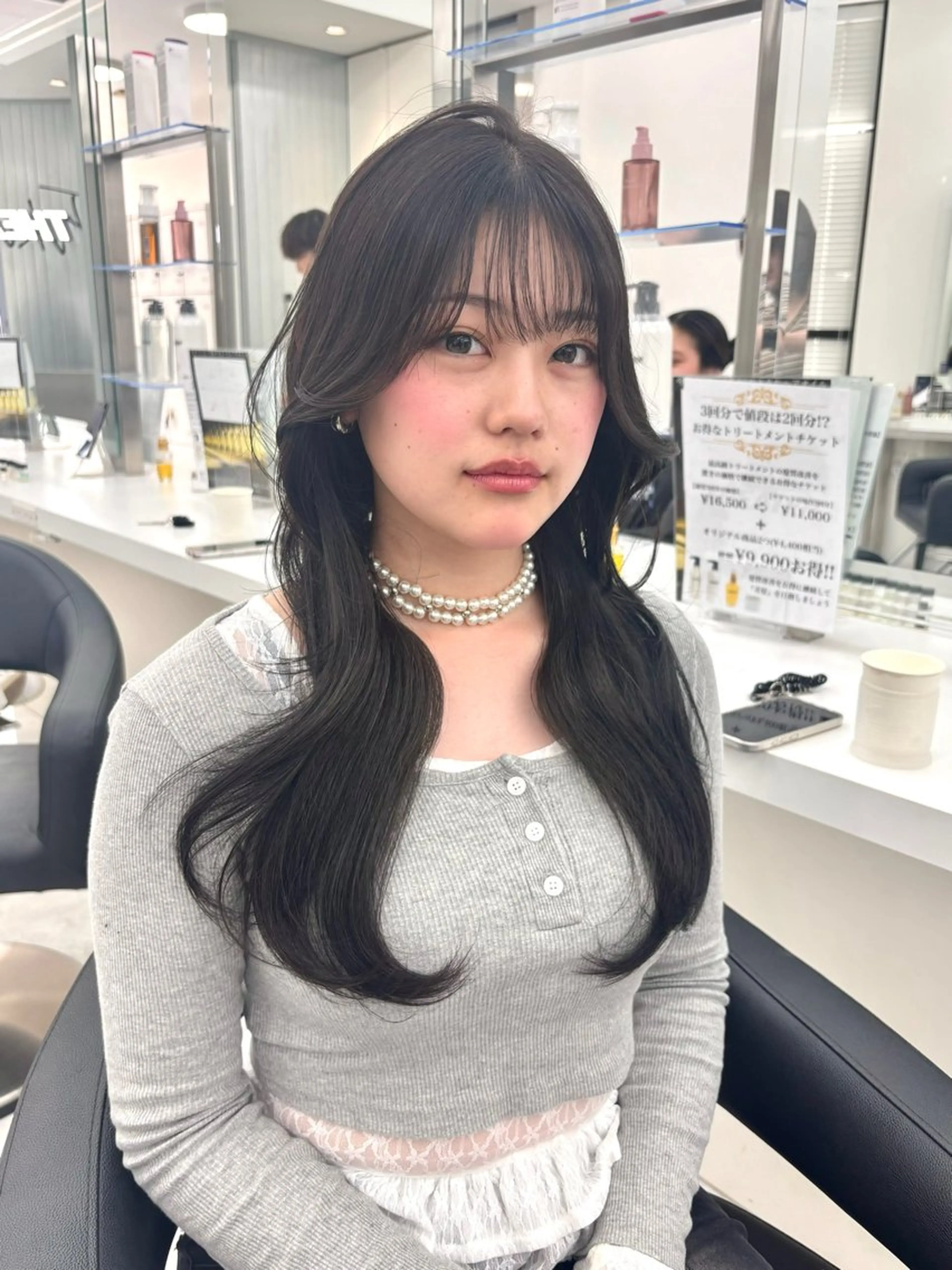 ロング カラー カット ヘアカラー ヘッドスパ ヘアセット 🫧韓国風透明感 ヘア🫧towaのヘアスタイル