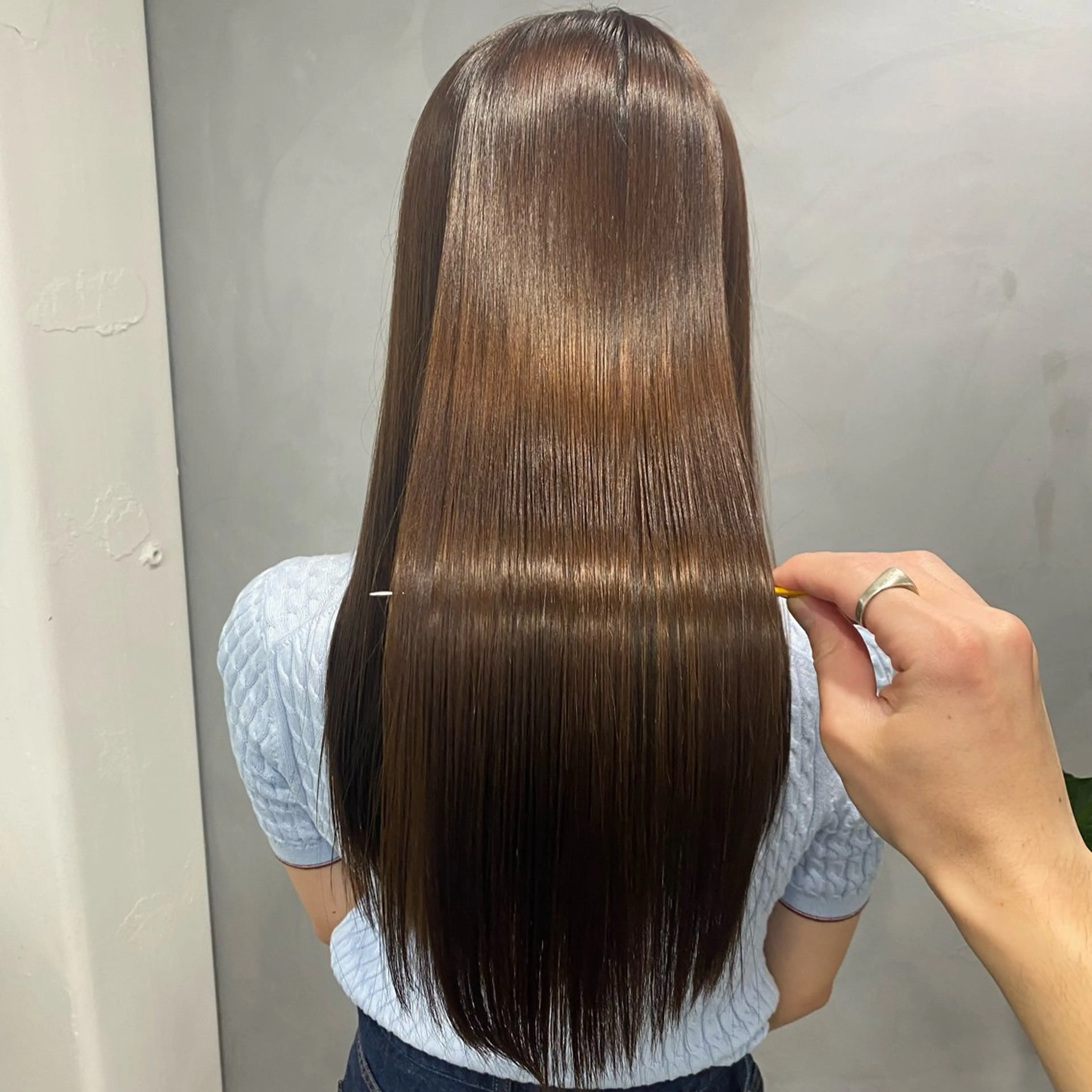 ロング カラー 酸性ストレート 縮毛矯正 トリートメント ekolu北梅田店所属・梅田中崎町髪質改善 /オキヒロト/エコルのヘアスタイル