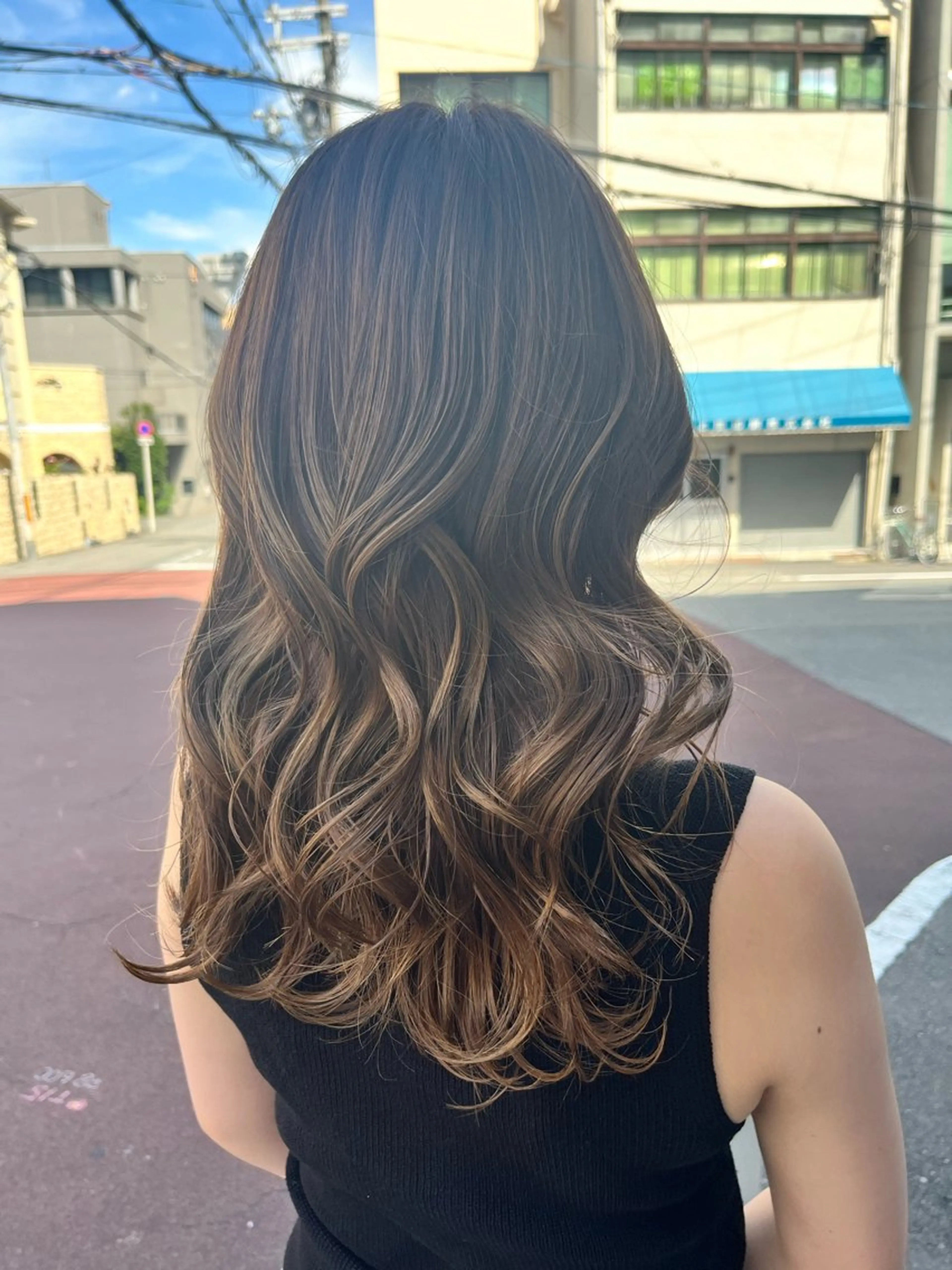 ロング ヘアカラー トリートメント 藤倉なつみ /玉造のヘアスタイル