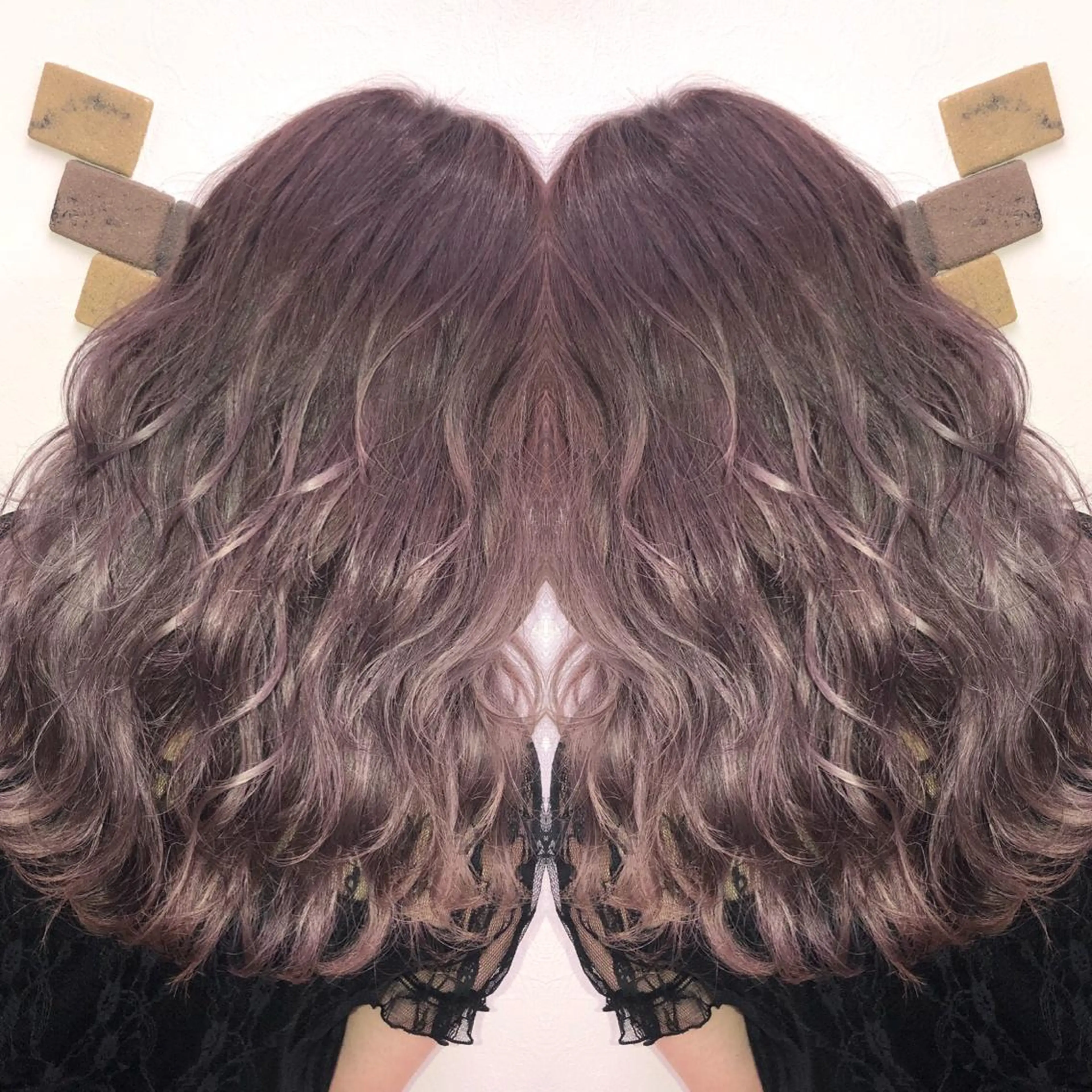 セミロング ピンクブラウン ヘアカラー エクステ KEISUKE🐶 カラー✨エクステのヘアスタイル