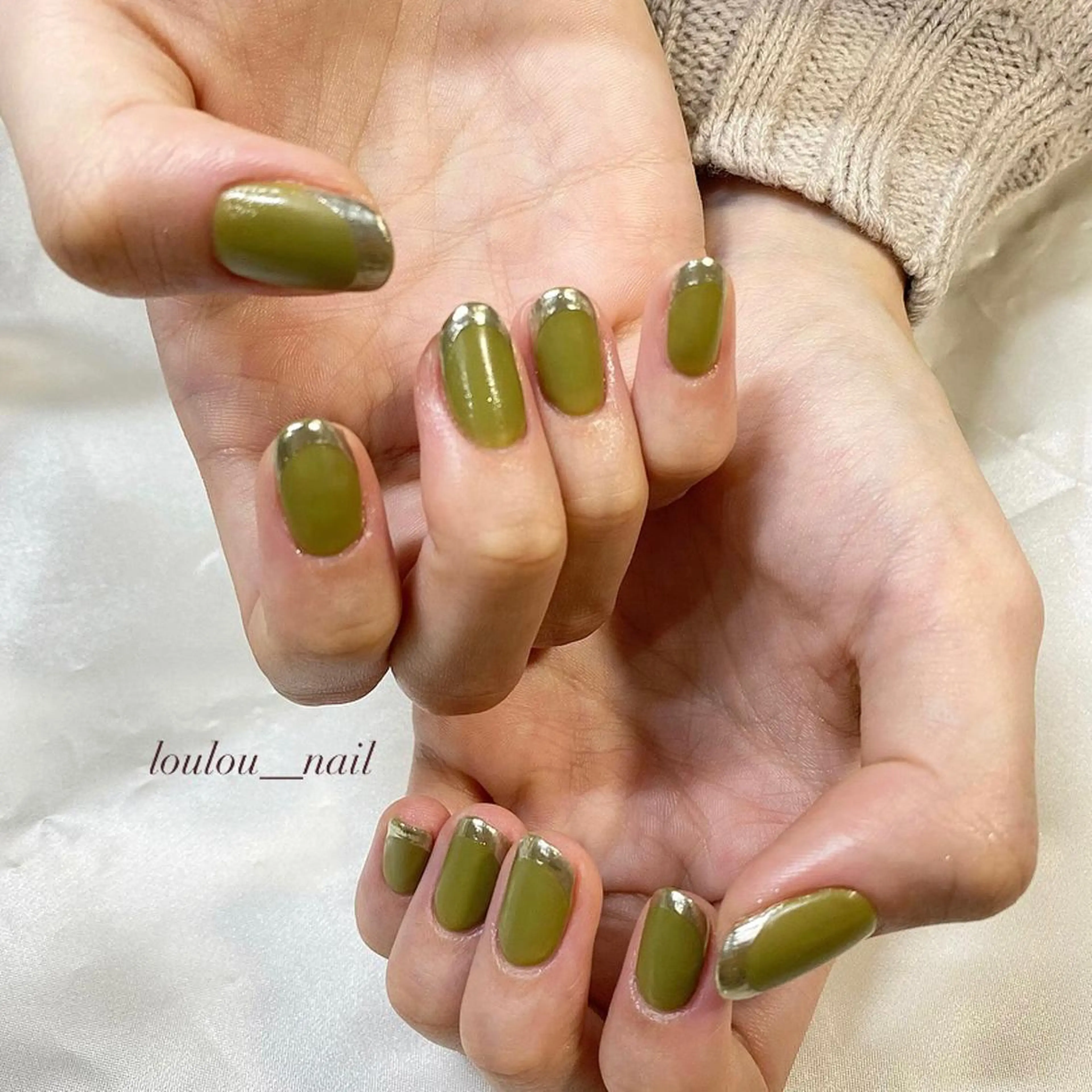 ネイル フレンチネイル マットネイル ミラーネイル シルバー 春ネイル loulou   _nail所属・葛西 知佳のネイルデザイン