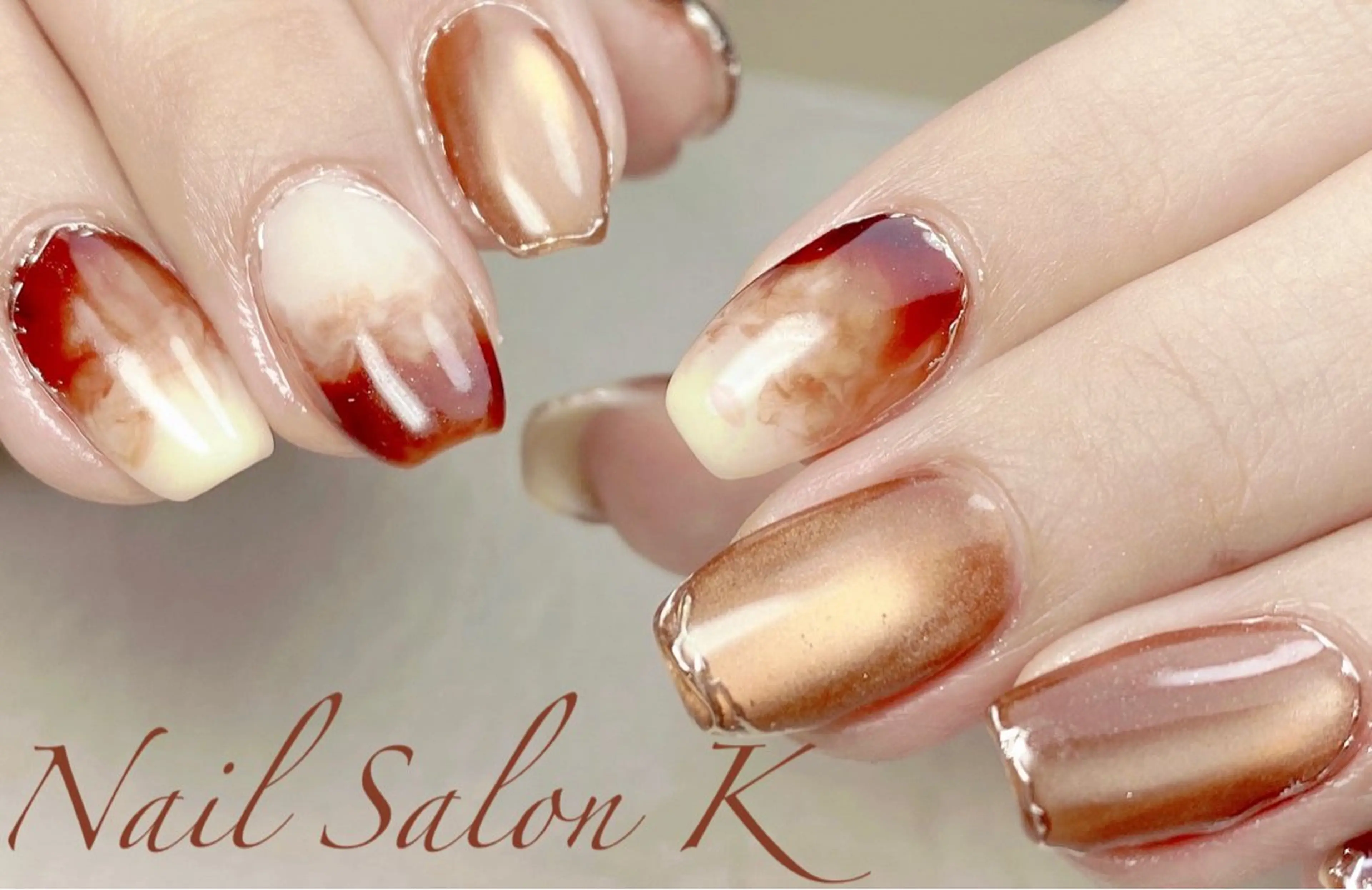 ネイル マグネットネイル 持ち込み ニュアンスネイル ハンドネイル Nail Salon K 🧸美爪育成のネイルデザイン