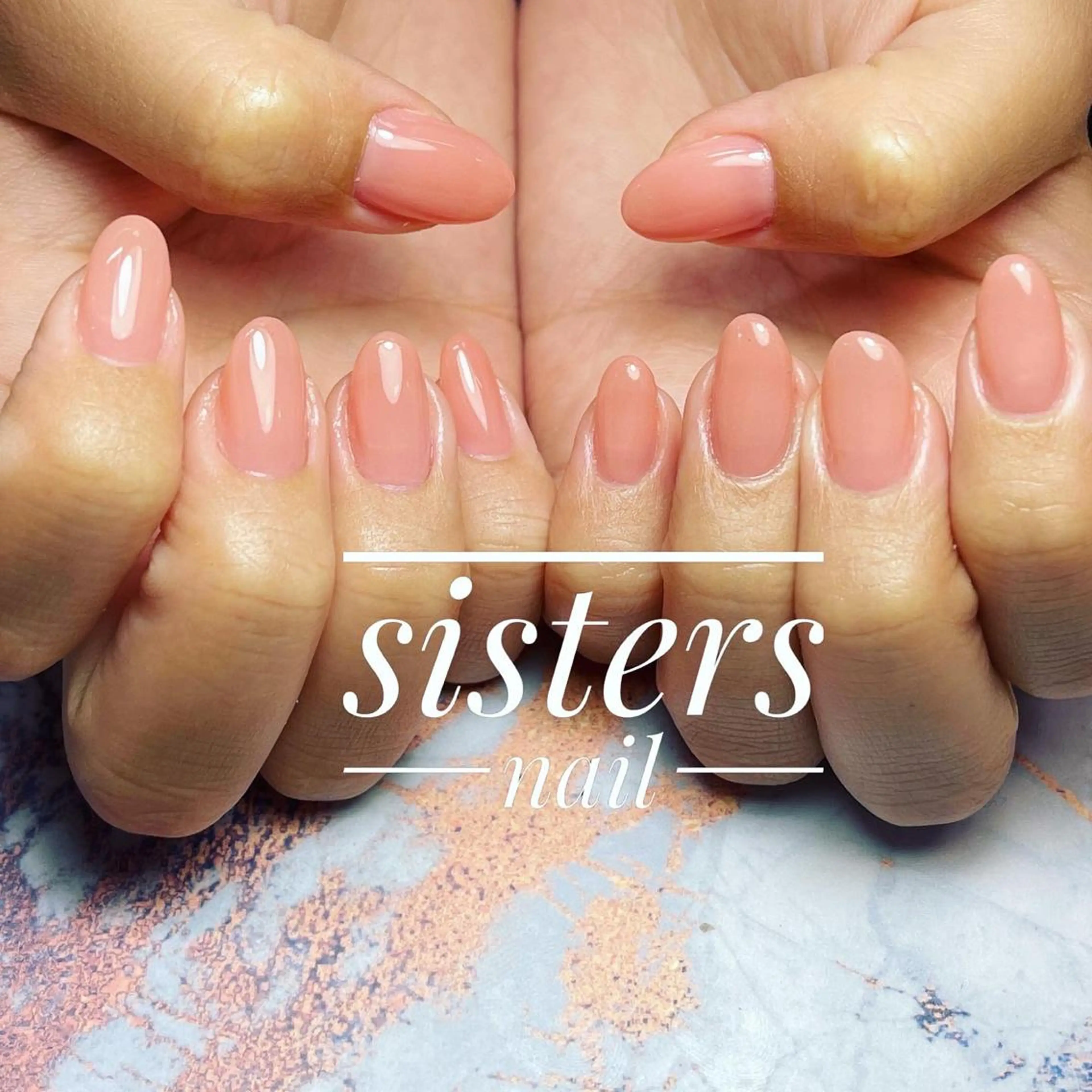 ネイル アートネイル オフィスネイル ワンカラーネイル ピンク シンプルネイル sisters nail.fのネイルデザイン