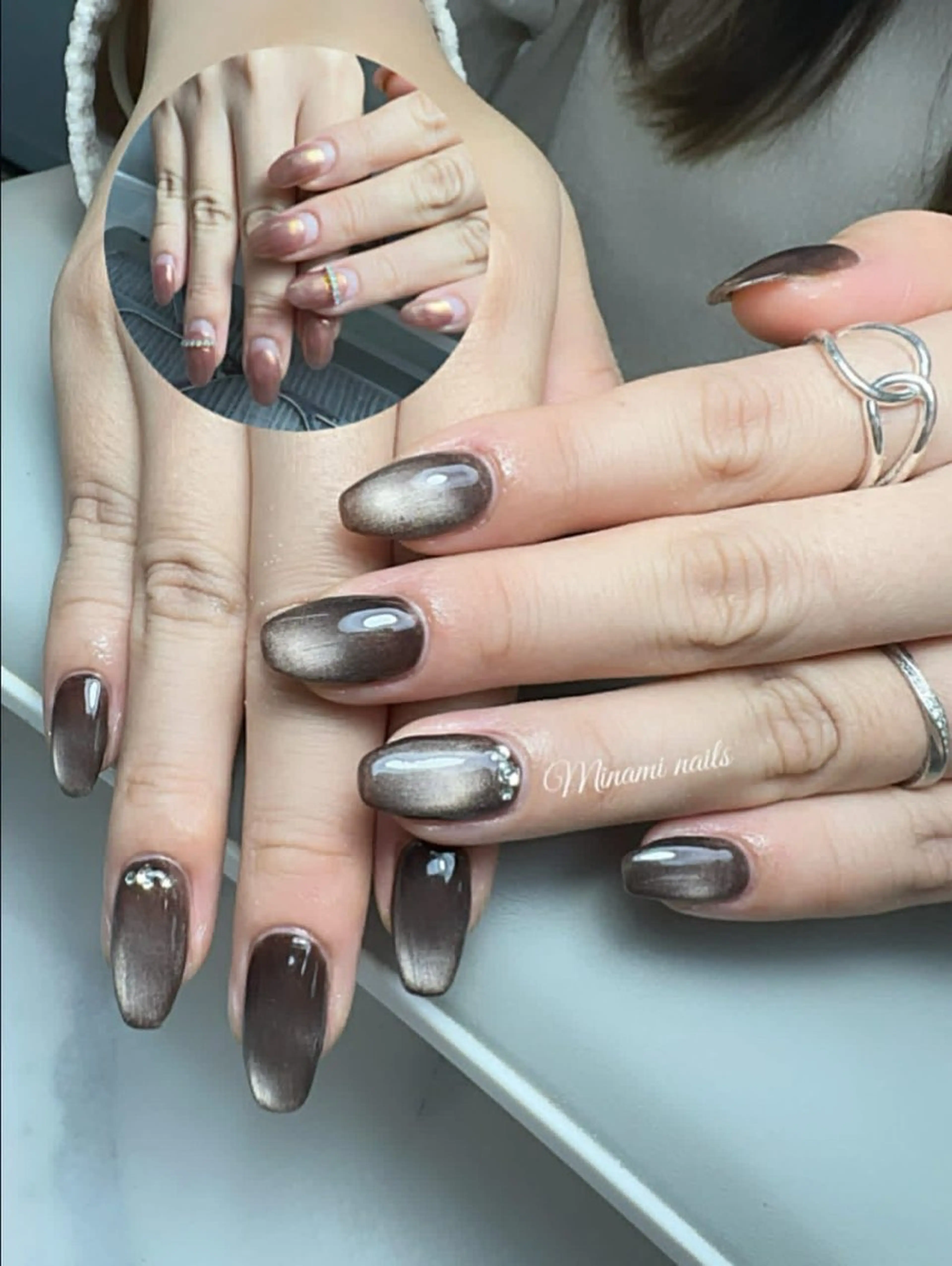 ネイル オフィスネイル ストーンネイル Minami Nailsのネイルデザイン