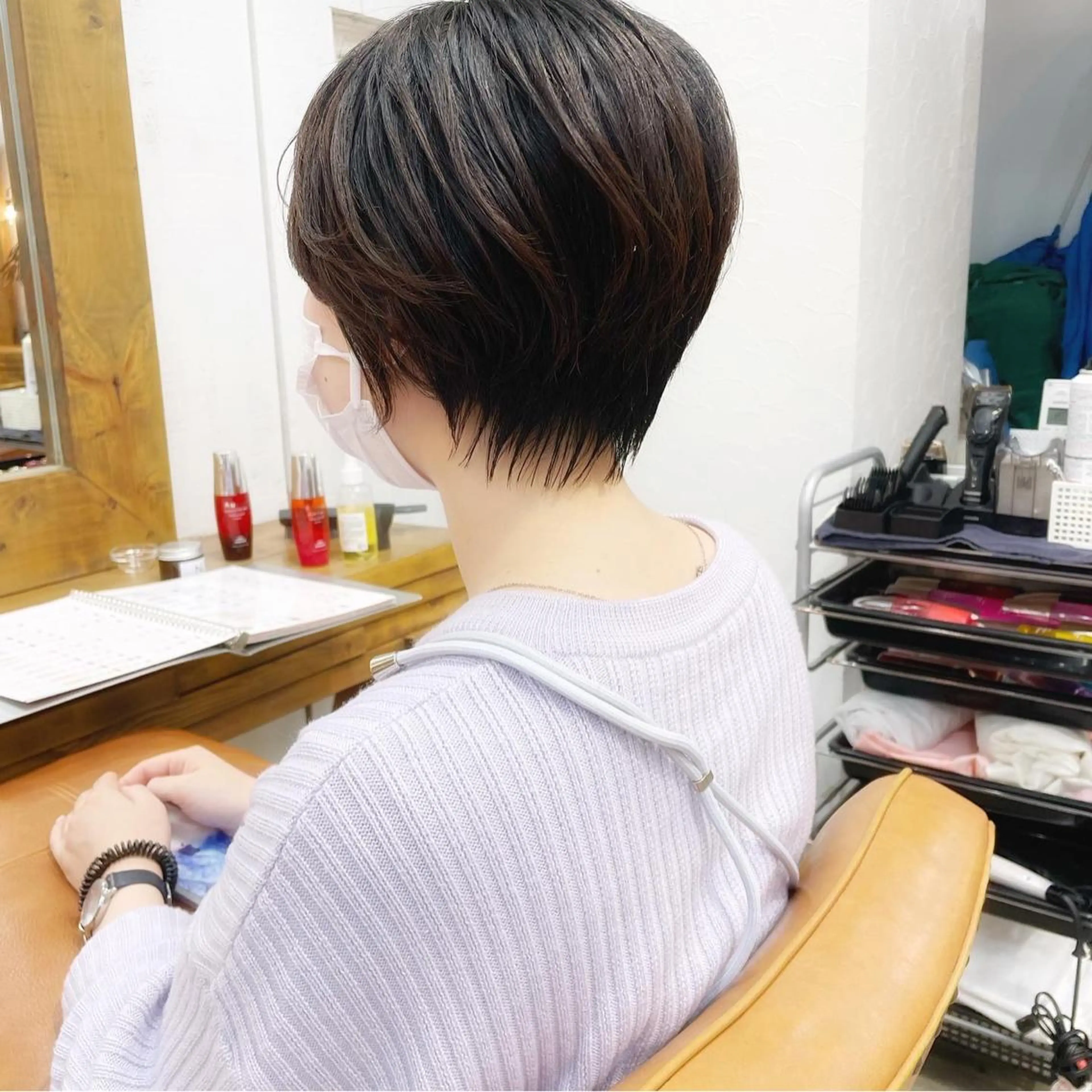 ショート ショートボブ ハンサムショート ボブ くせ毛 ショートヘア 👑銀座ショート/ 絶壁補正/金子涼👑のヘアスタイル