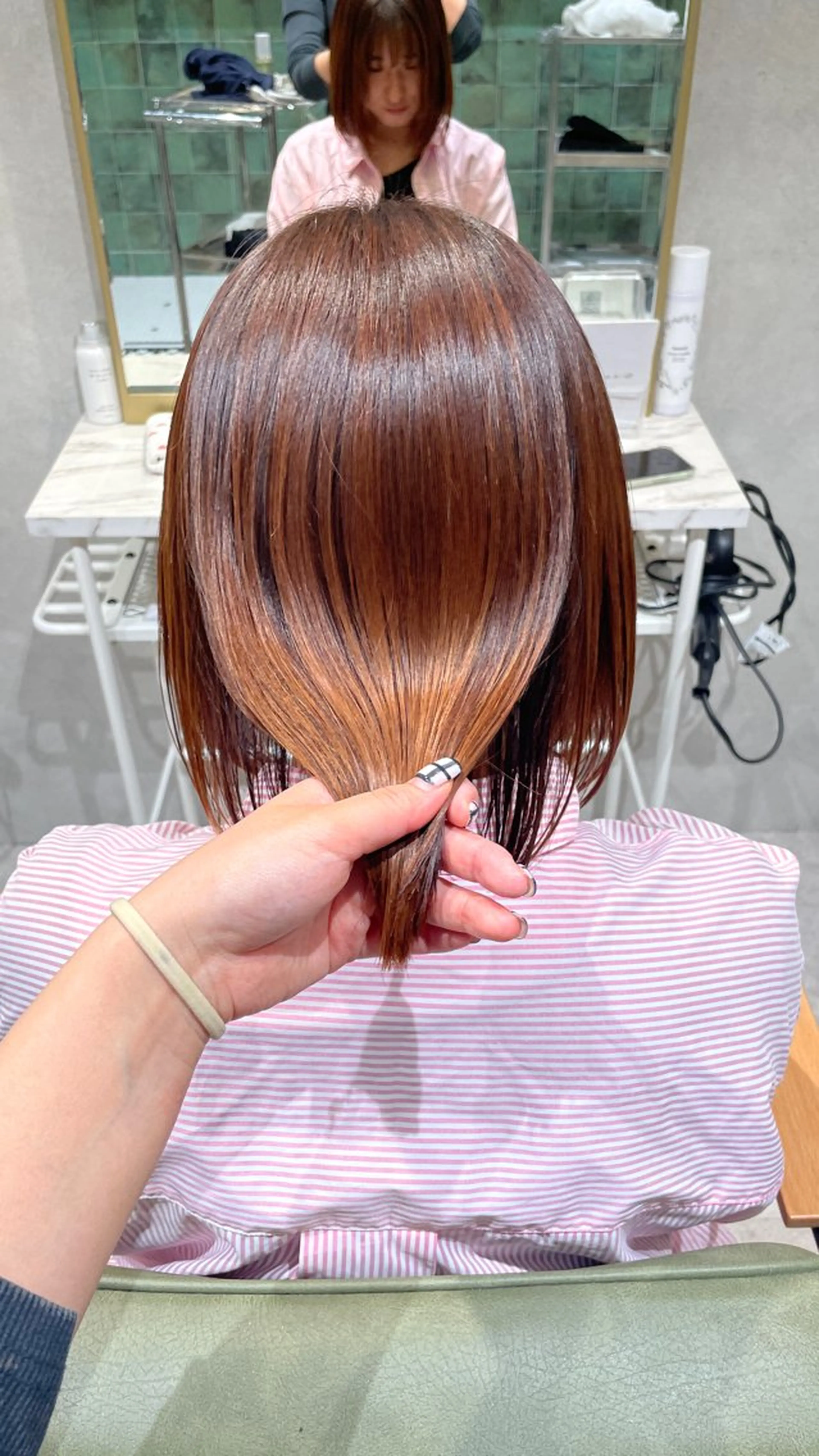 ミディアム 縮毛矯正 cut／nail ▫️ｲﾁｶ🌻のネイルデザイン