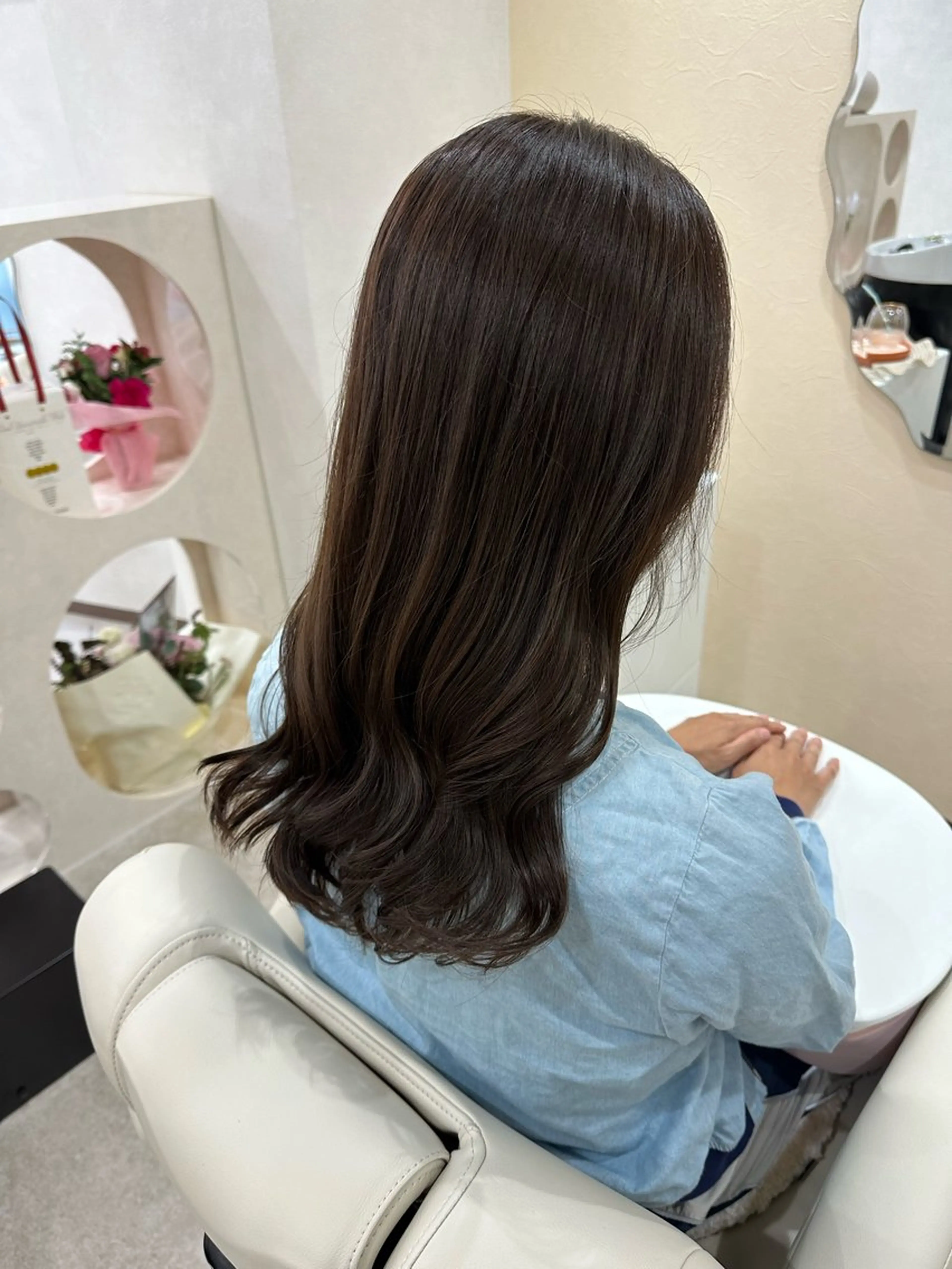 ロング カラー ブラウンカラー ココアブラウン カット ヘアカラー トリートメント アッシュカラーやアレ ンジ得意🌿RIKOのヘアスタイル