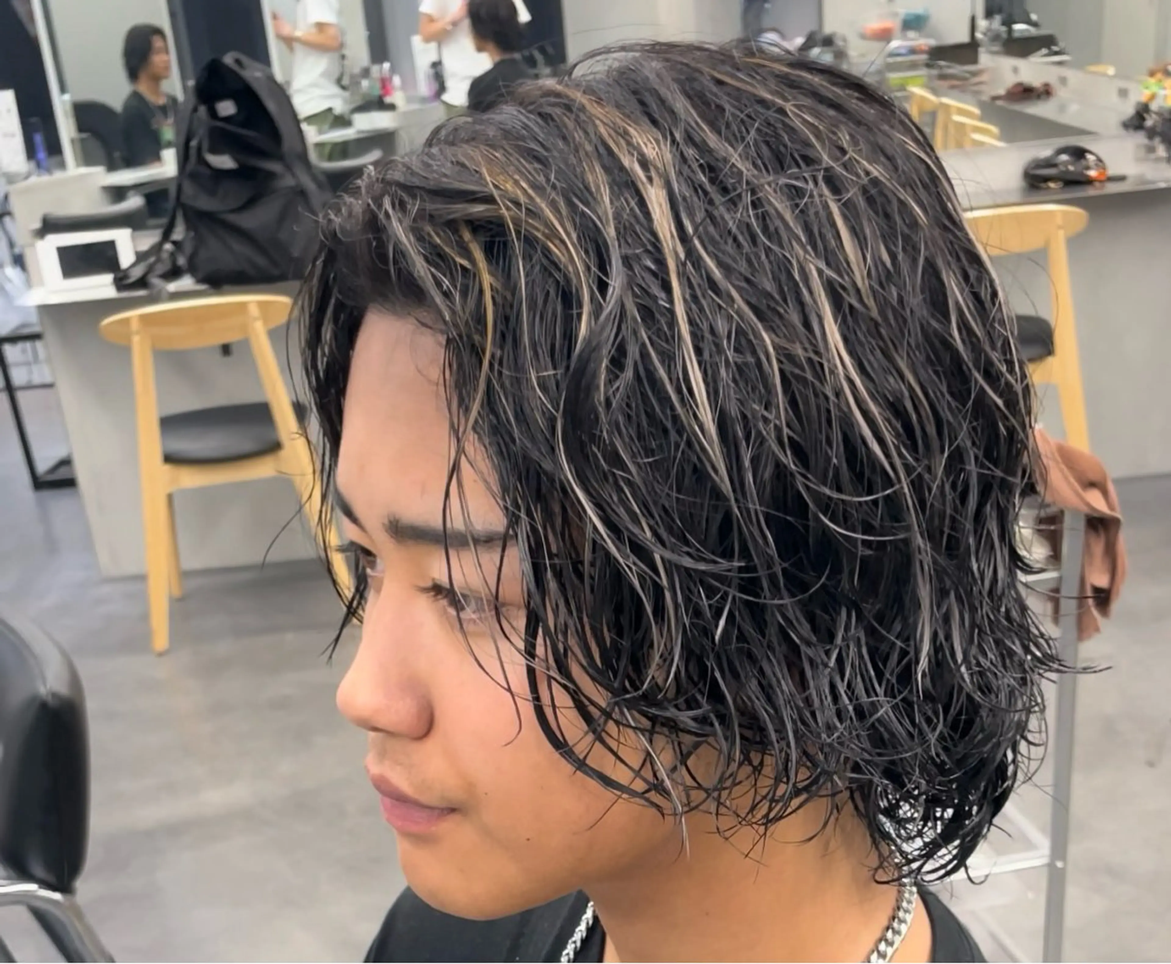 ロング パーマ ヘアアレンジ メンズ カット パーマ fifth 石川 凪のヘアスタイル