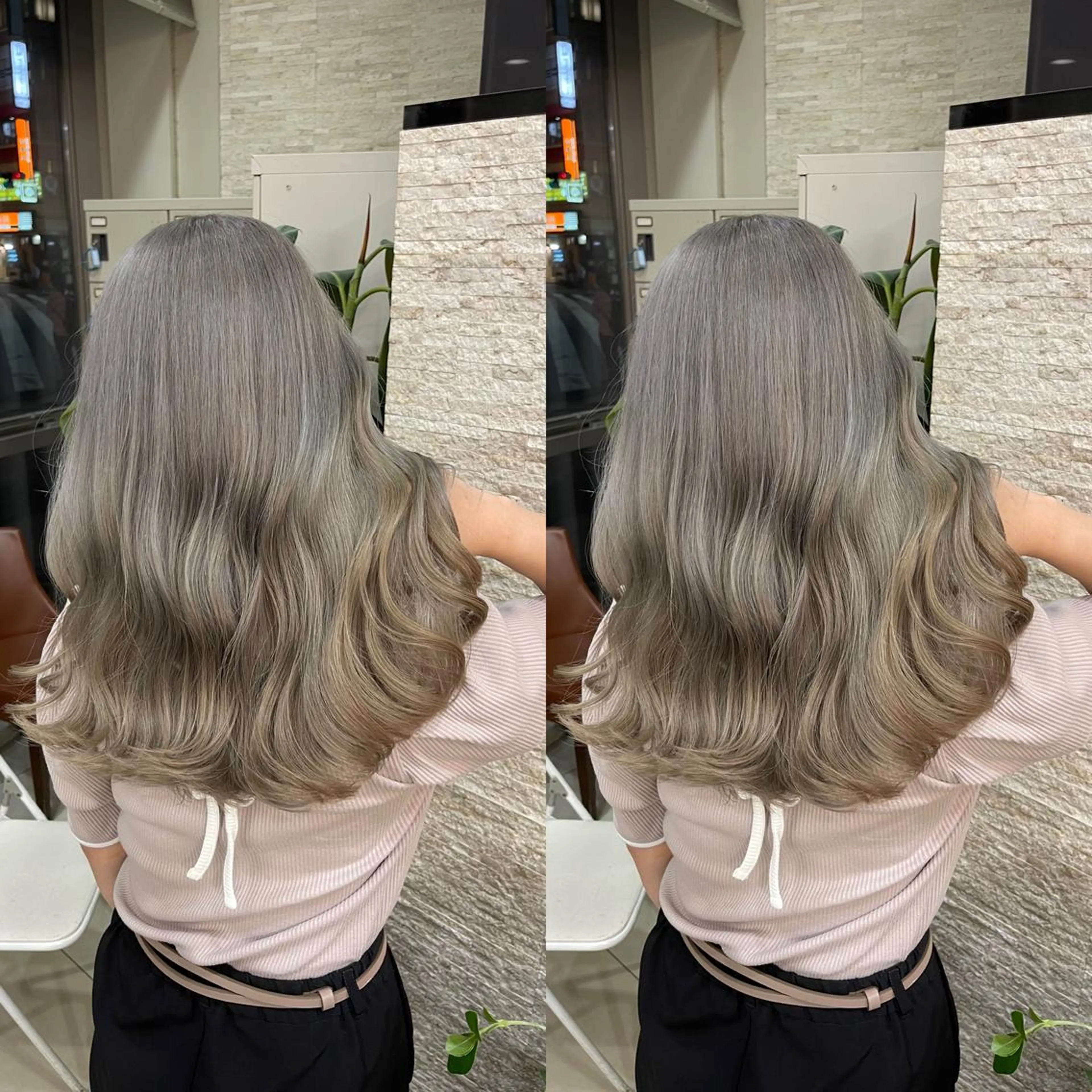 セミロング カット ヘアカラー トリートメント Y Uのヘアスタイル