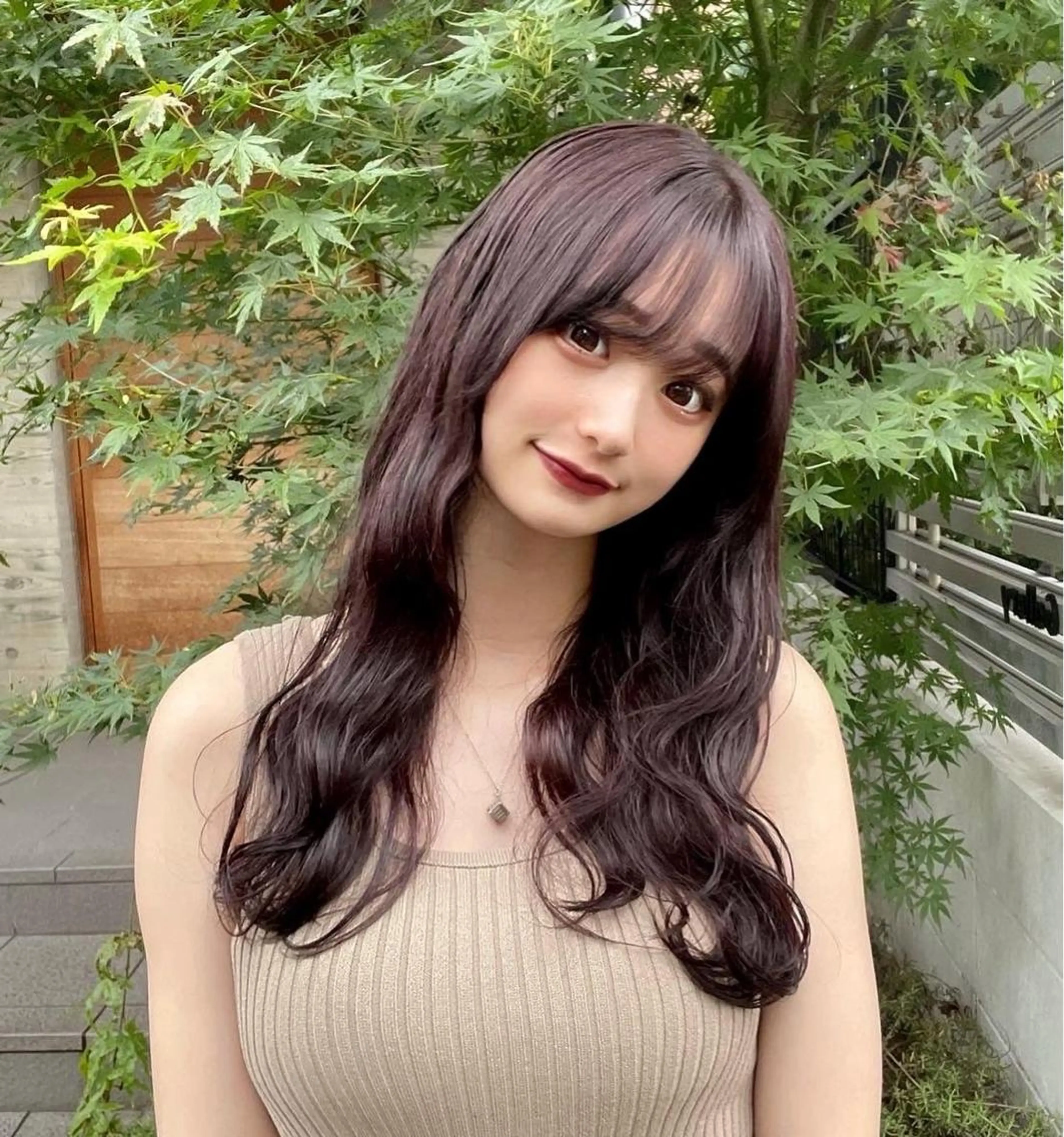 セミロング カラー 顔周りカット× 髪質改善【リョウ】のヘアスタイル