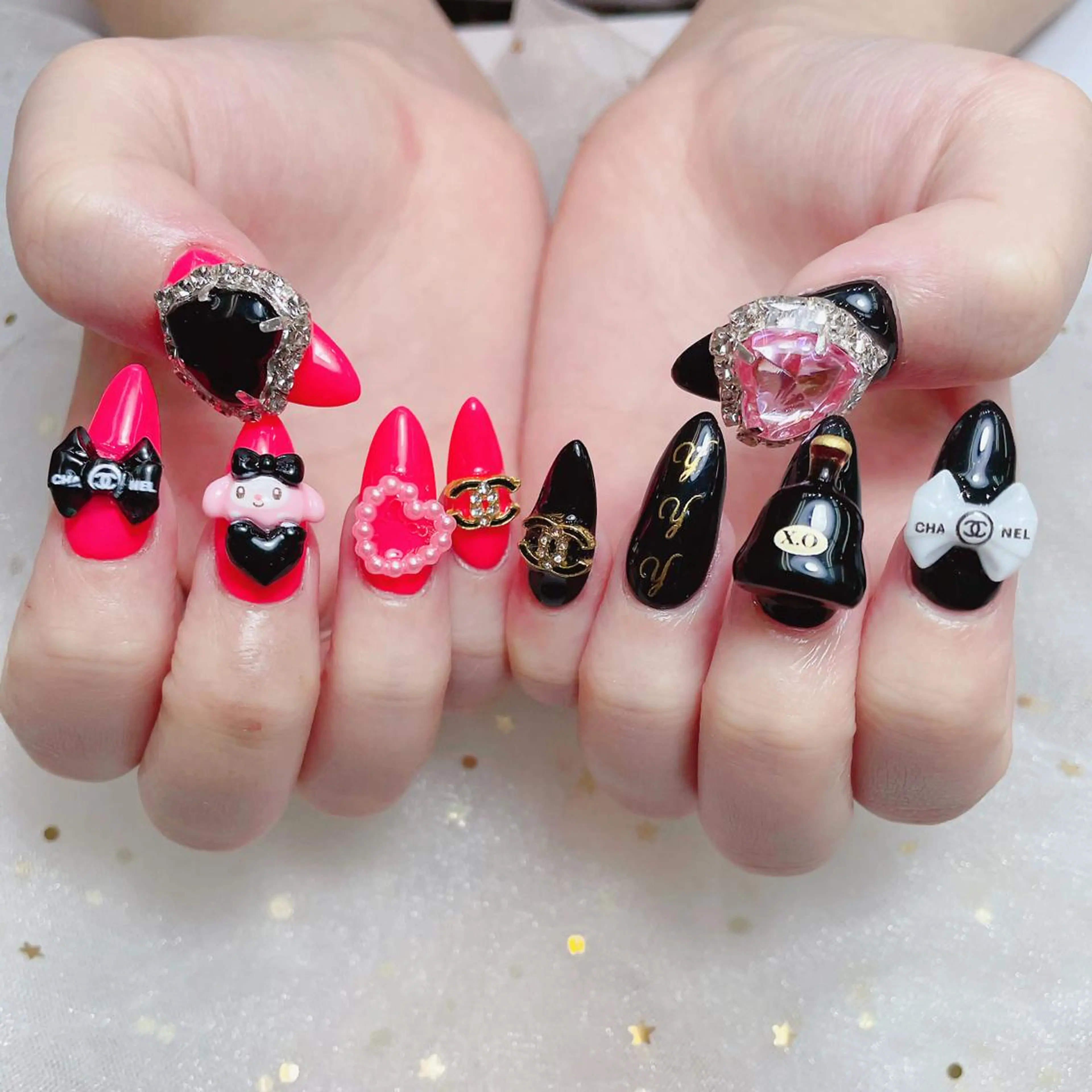 ネイル オーロラネイル フレンチネイル ハート 韓国ネイル ミラーネイル Melody Nail所属・Melody 3D/スカルプ専門店のネイルデザイン