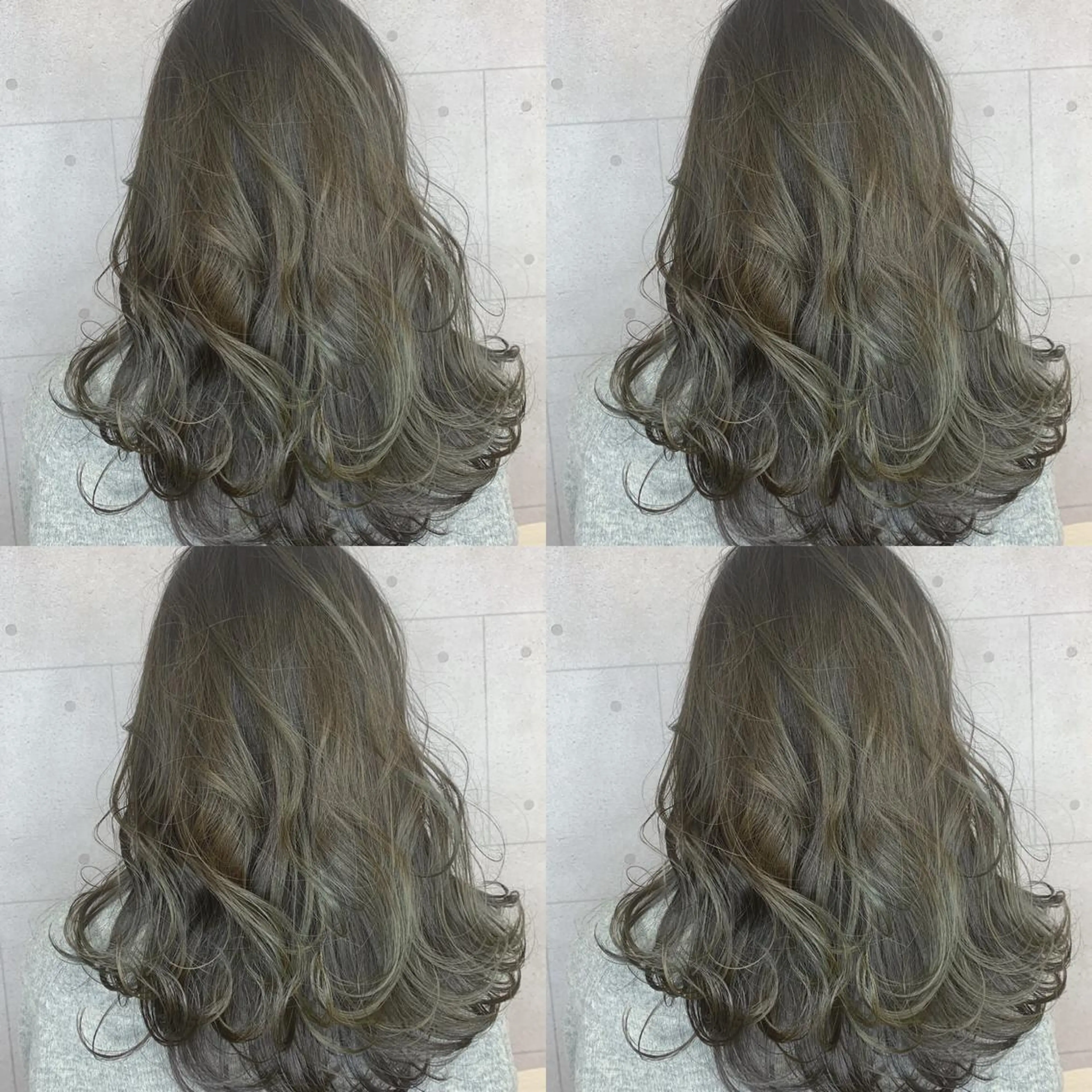 ロング カラー 韓国レイヤーカット/ ダブルカラーのヘアスタイル