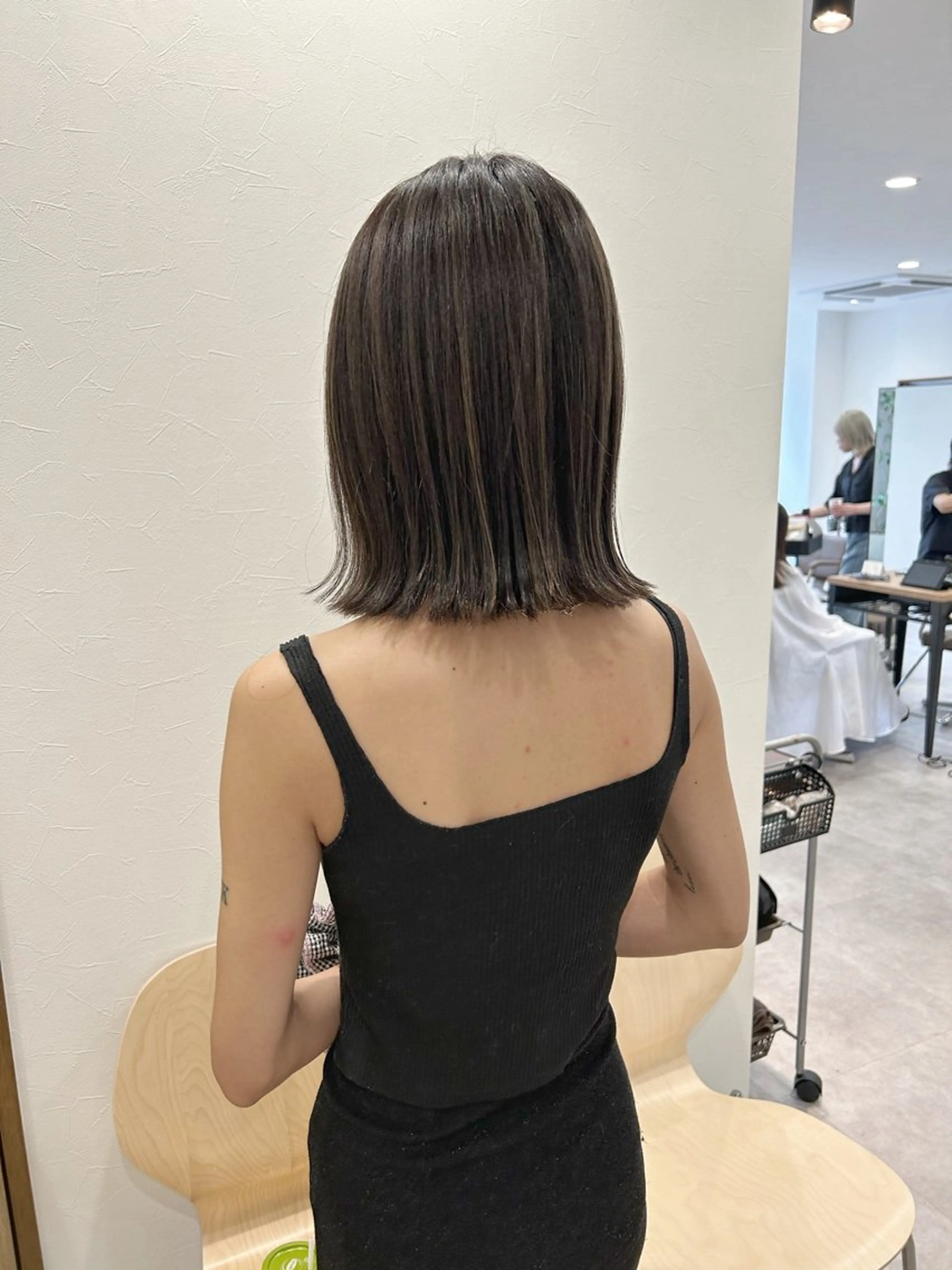 ミディアム ハイライト ヘアカラー ボブ/ハイトーン 福生Radix 下田のヘアスタイル