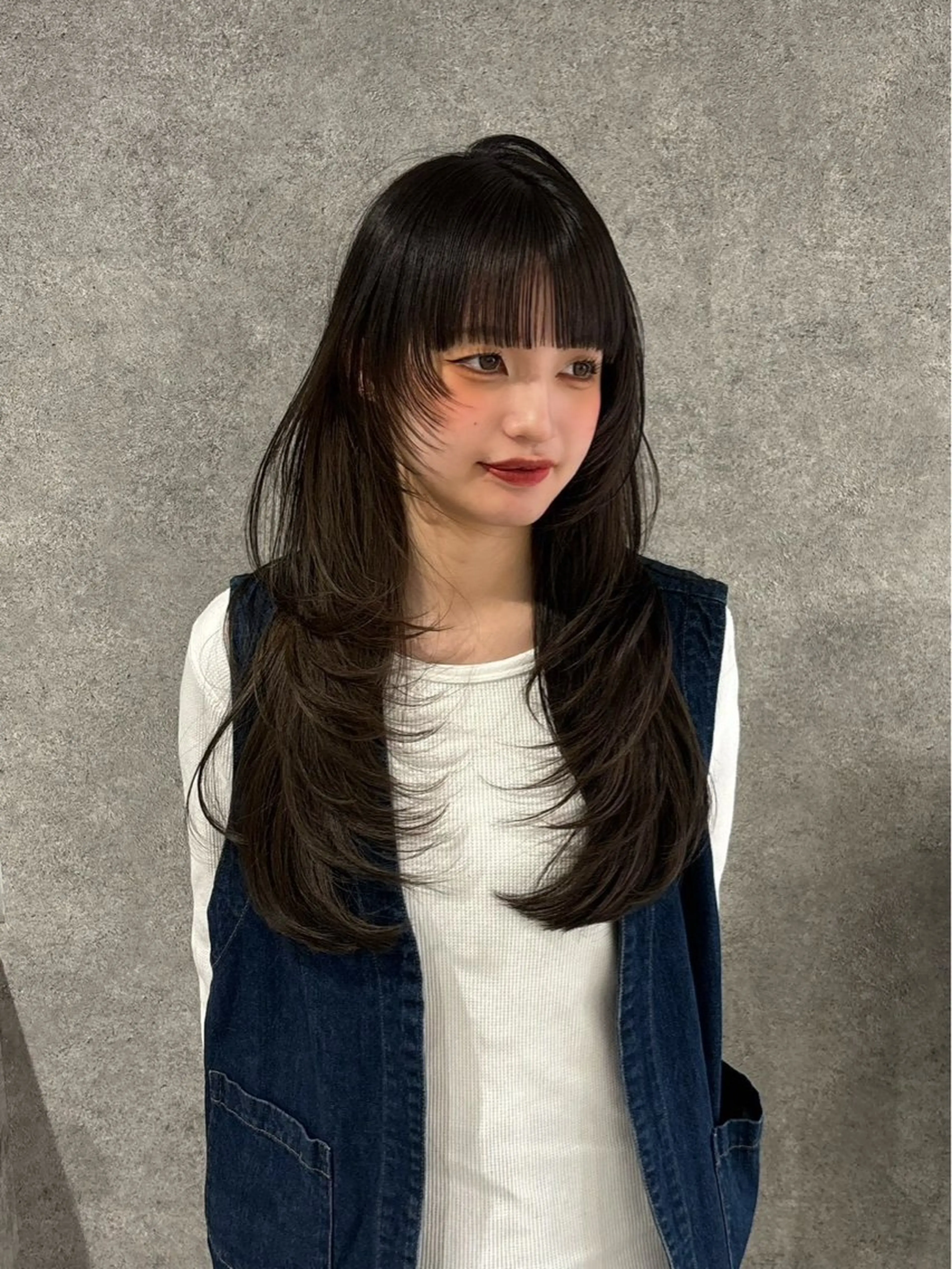 ロング カラー ブラウンカラー 透明感カラー オリーブブラウン レイヤーカット 紅都🫧透明感 水光カラー🫧のヘアスタイル