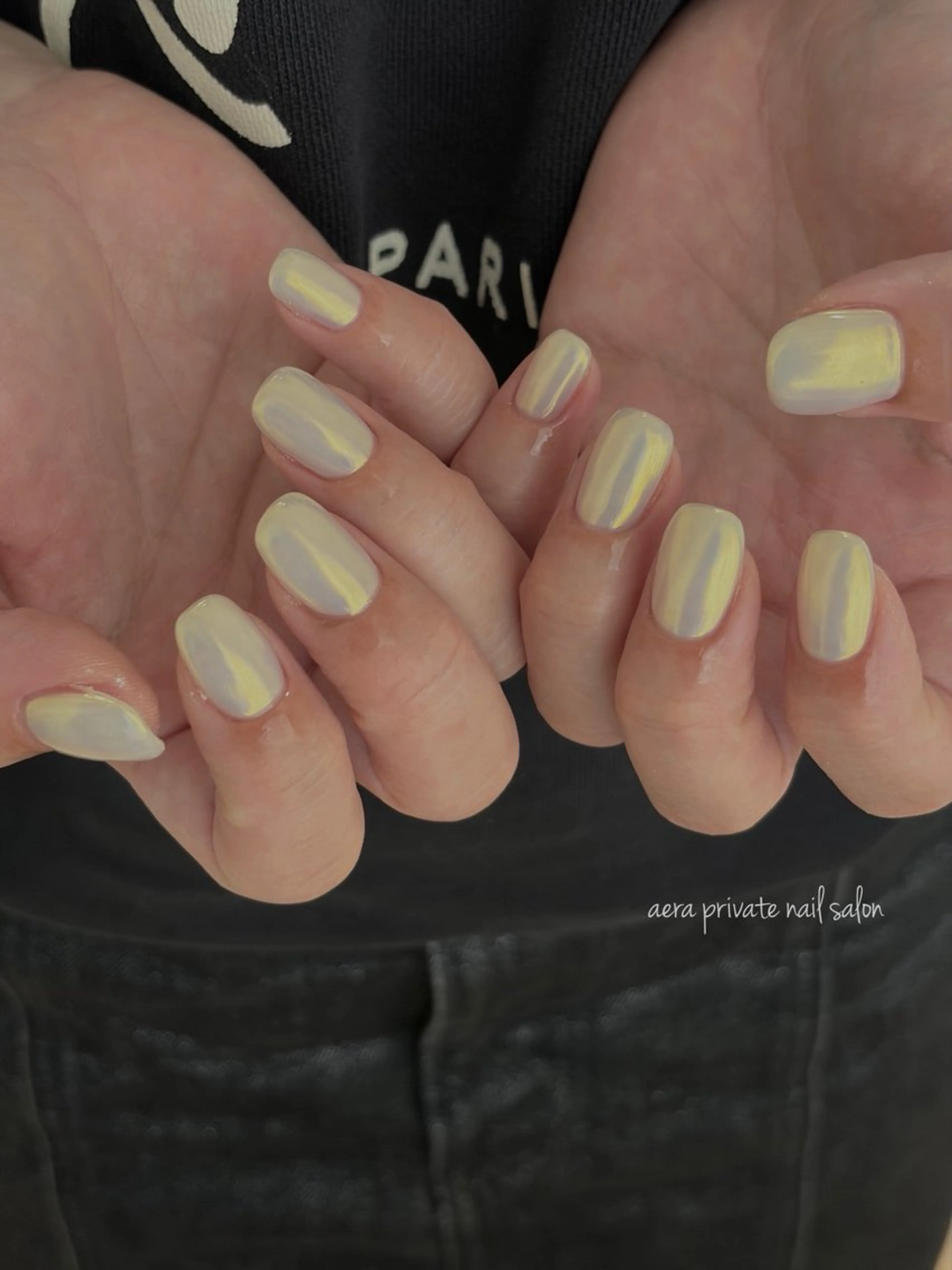 ネイル オーロラネイル ワンカラーネイル ハンドネイル 川端 京香のネイルデザイン