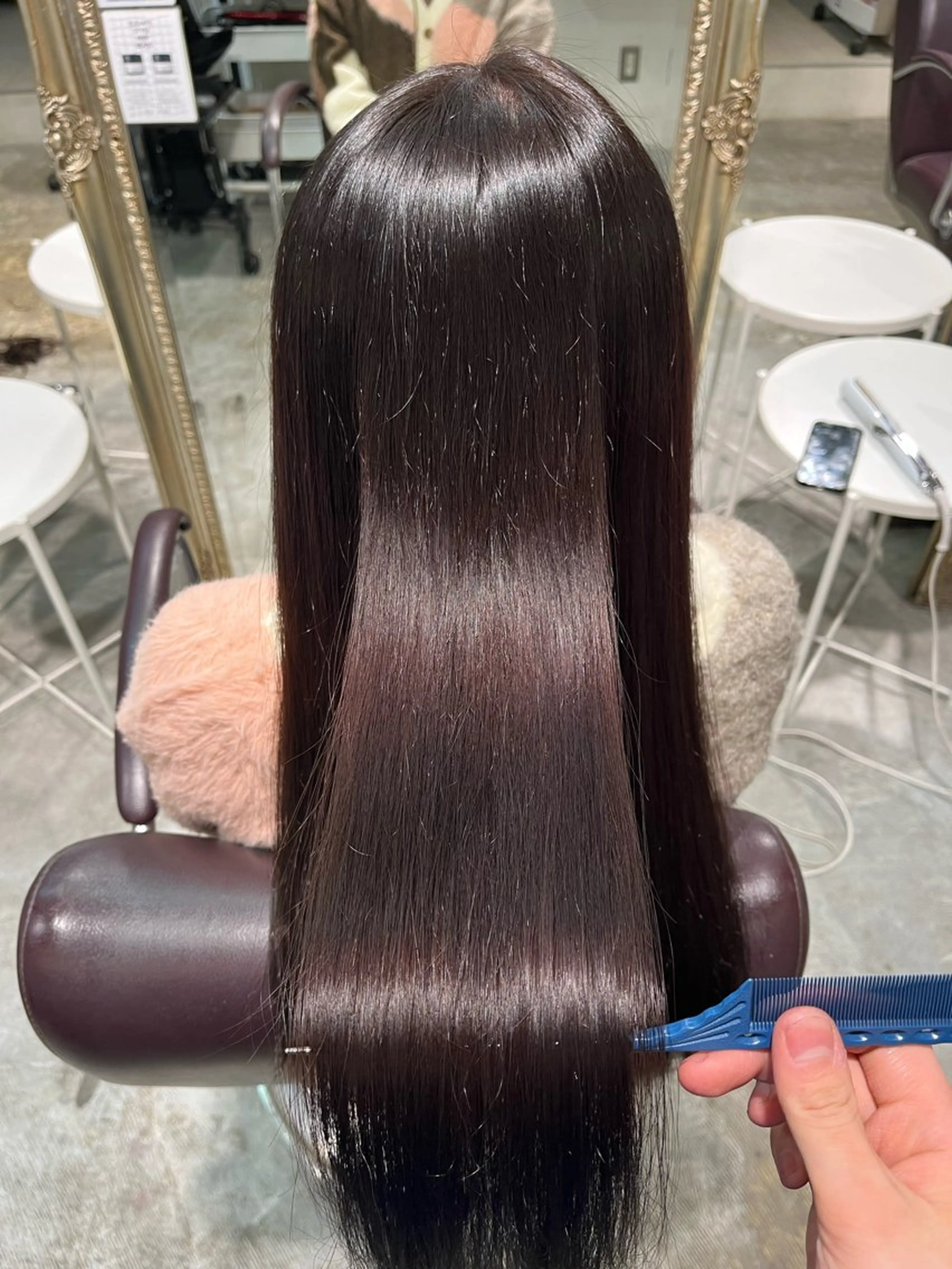 ロング カラー ヘアカラー トリートメント フェザーパーマ🌙 毛流れ yuzukiのヘアスタイル