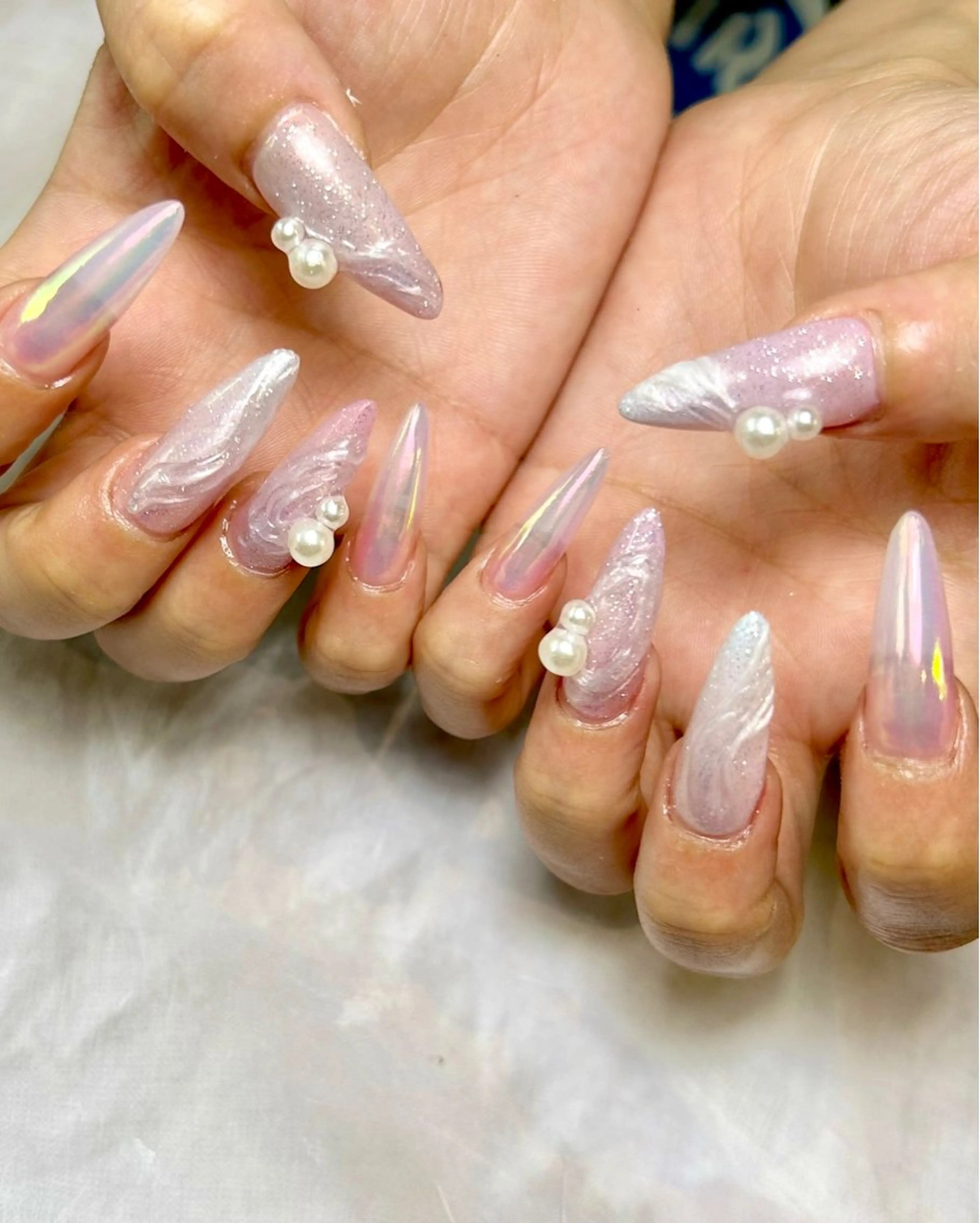 ネイル オーロラネイル スカルプネイル ハンドネイル Reflection marikoのネイルデザイン