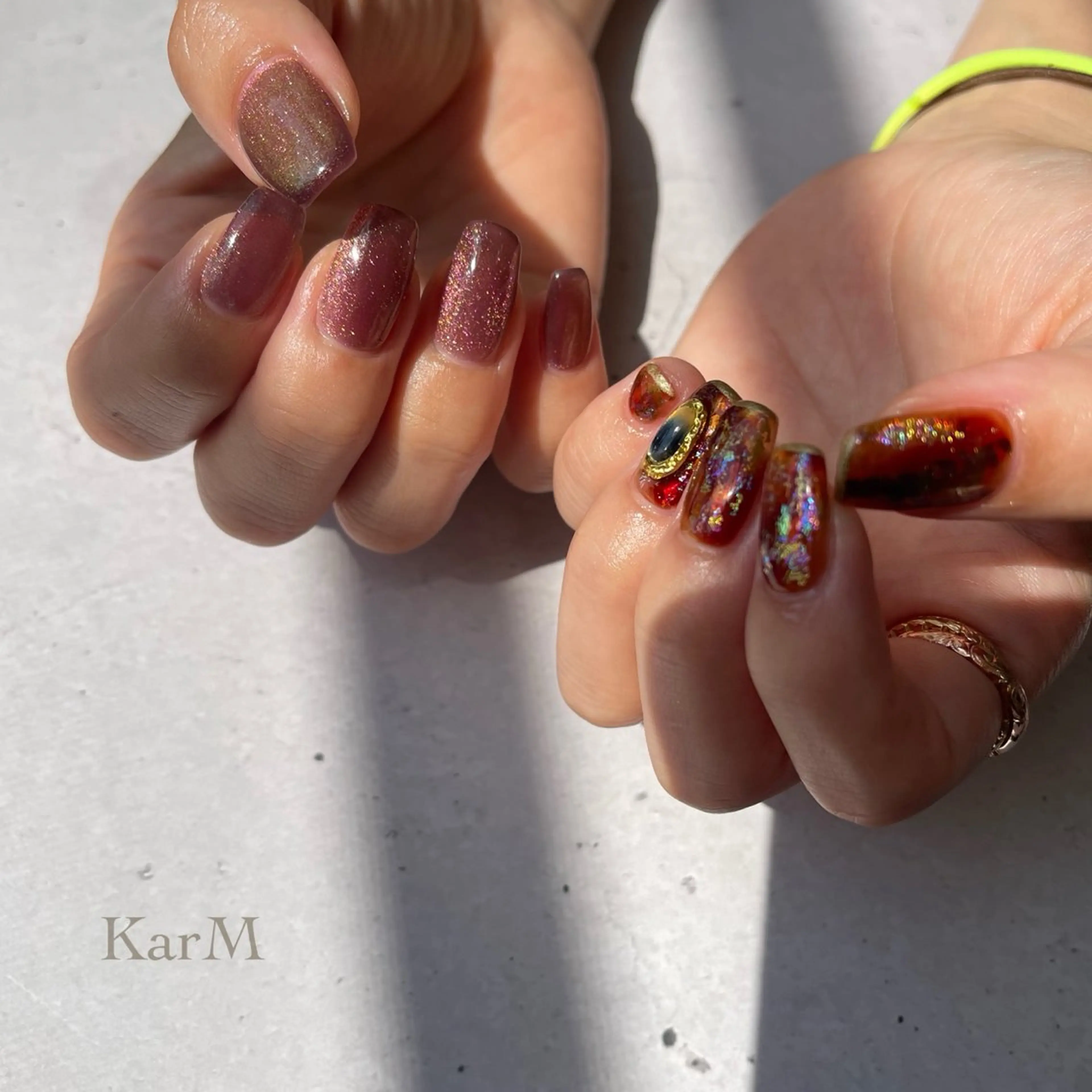ネイル オーロラネイル チークネイル フットネイル フレンチネイル 韓国ネイル ハンドネイル ogino karinのネイルデザイン
