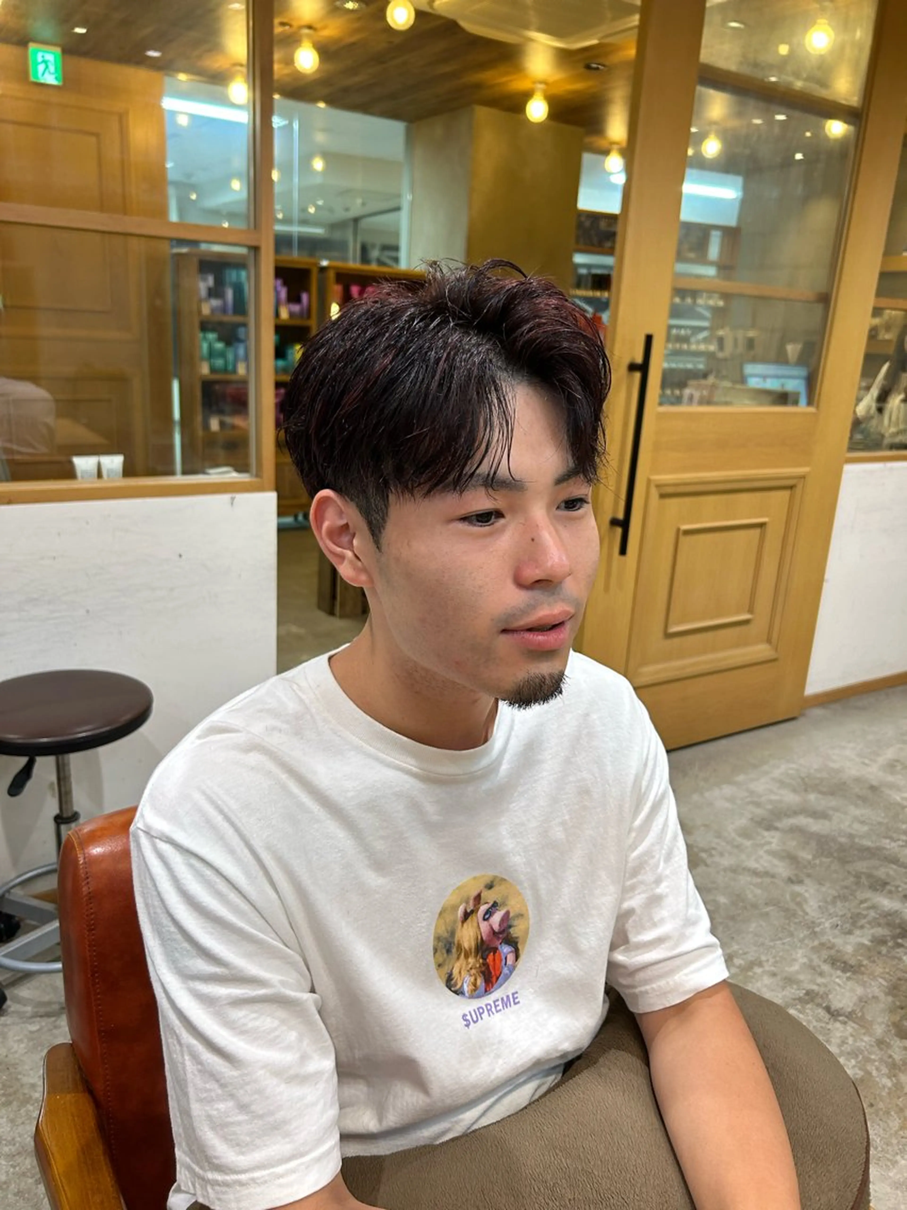 ショート カラー パーマ メンズ 新谷 虎太郎のヘアスタイル