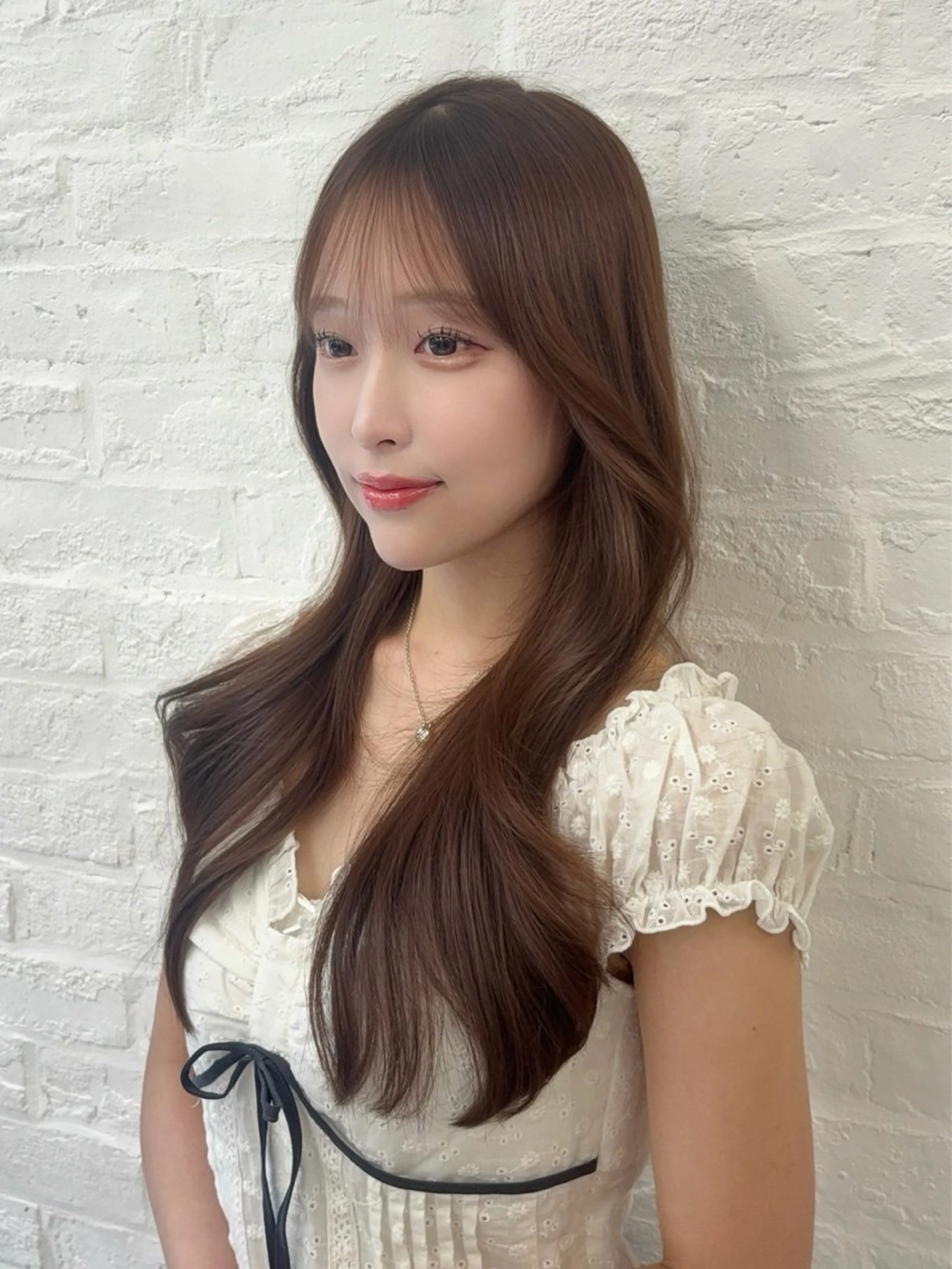 ロング カラー 小顔カット カット ヘアカラー トリートメント 韓国ヘア/レイヤー/ 顔まわり足立遥奈のヘアスタイル