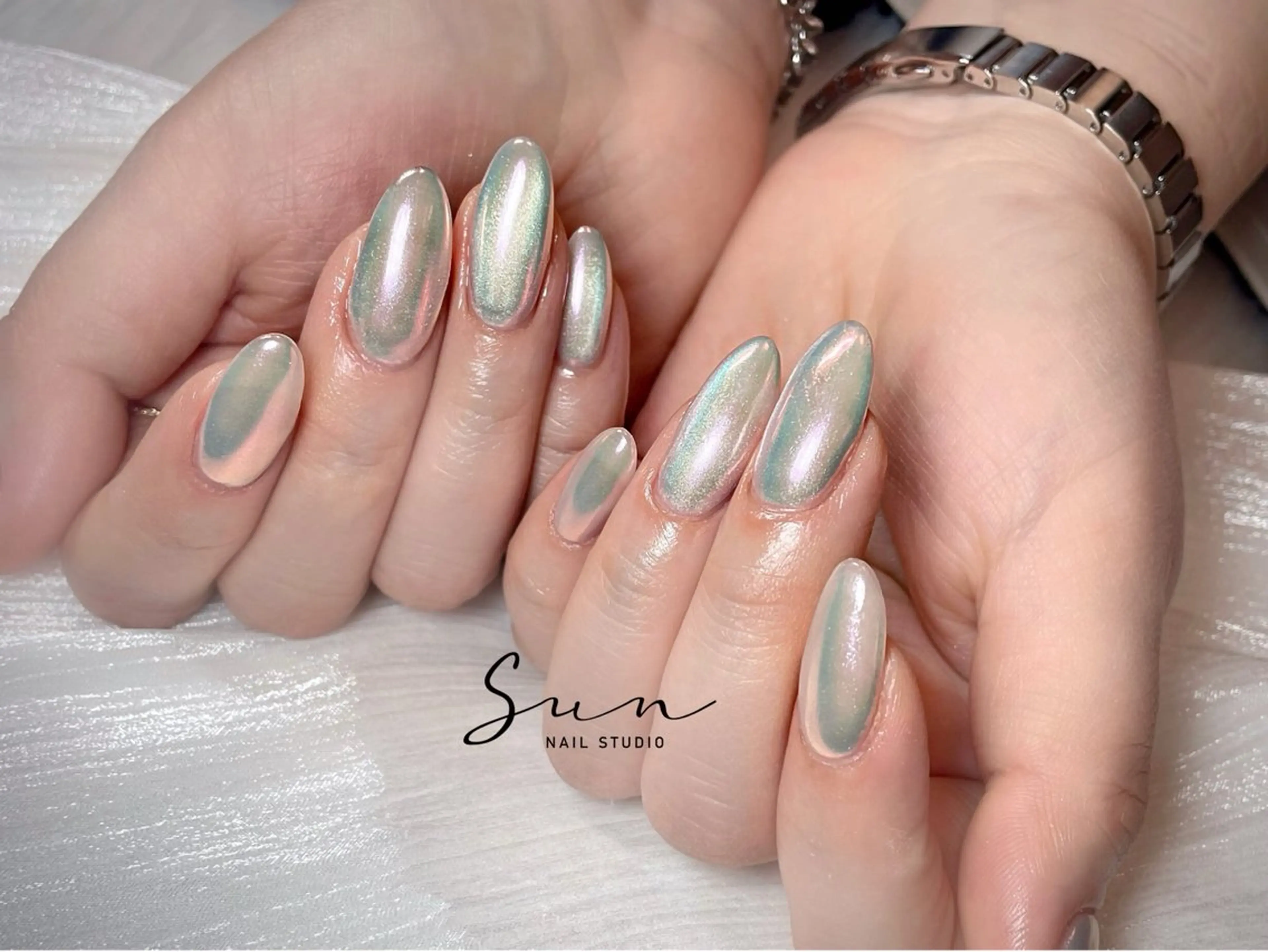 ネイル ミラーネイル SUN nail上本町のネイルデザイン