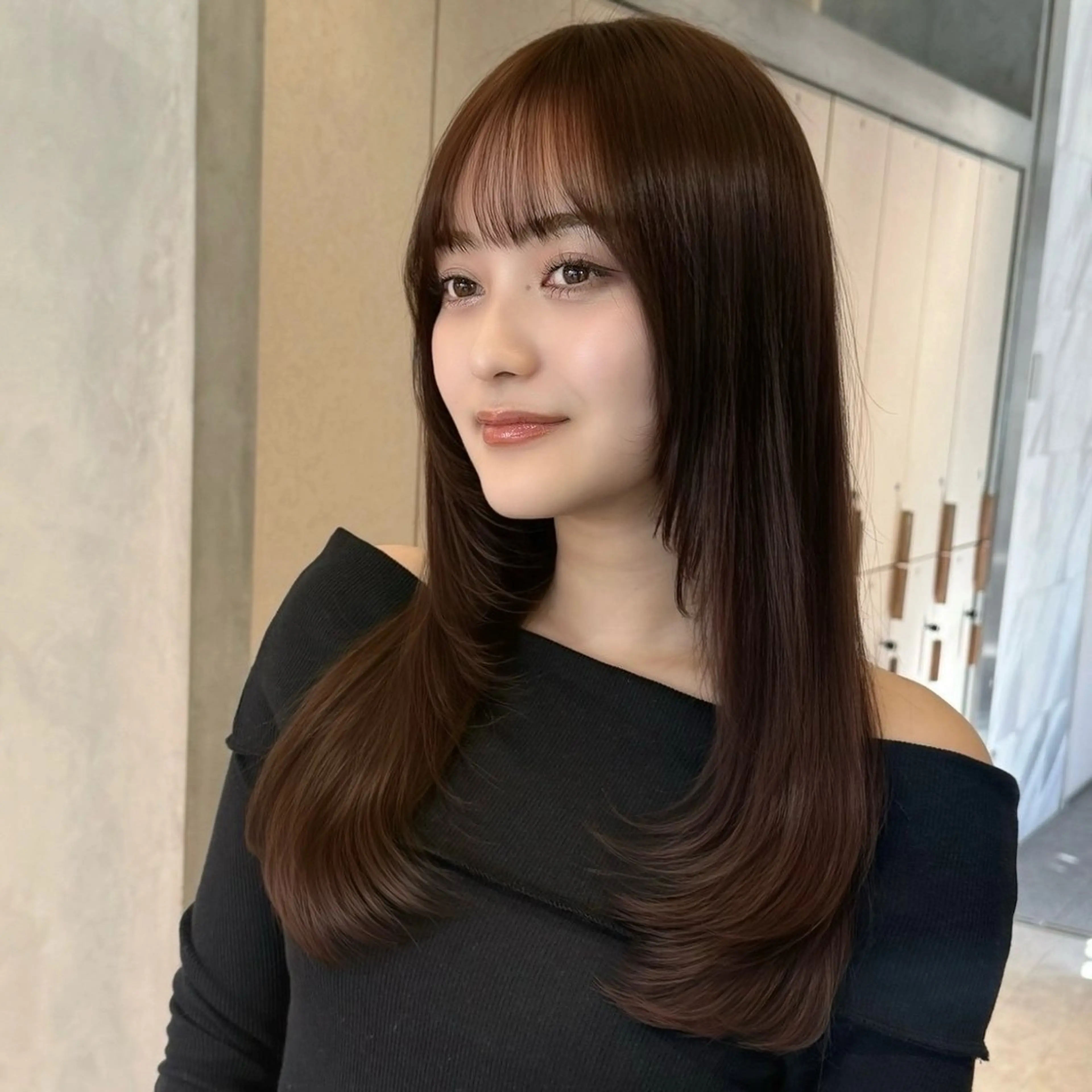 セミロング カラー 高橋 龍駈のヘアスタイル