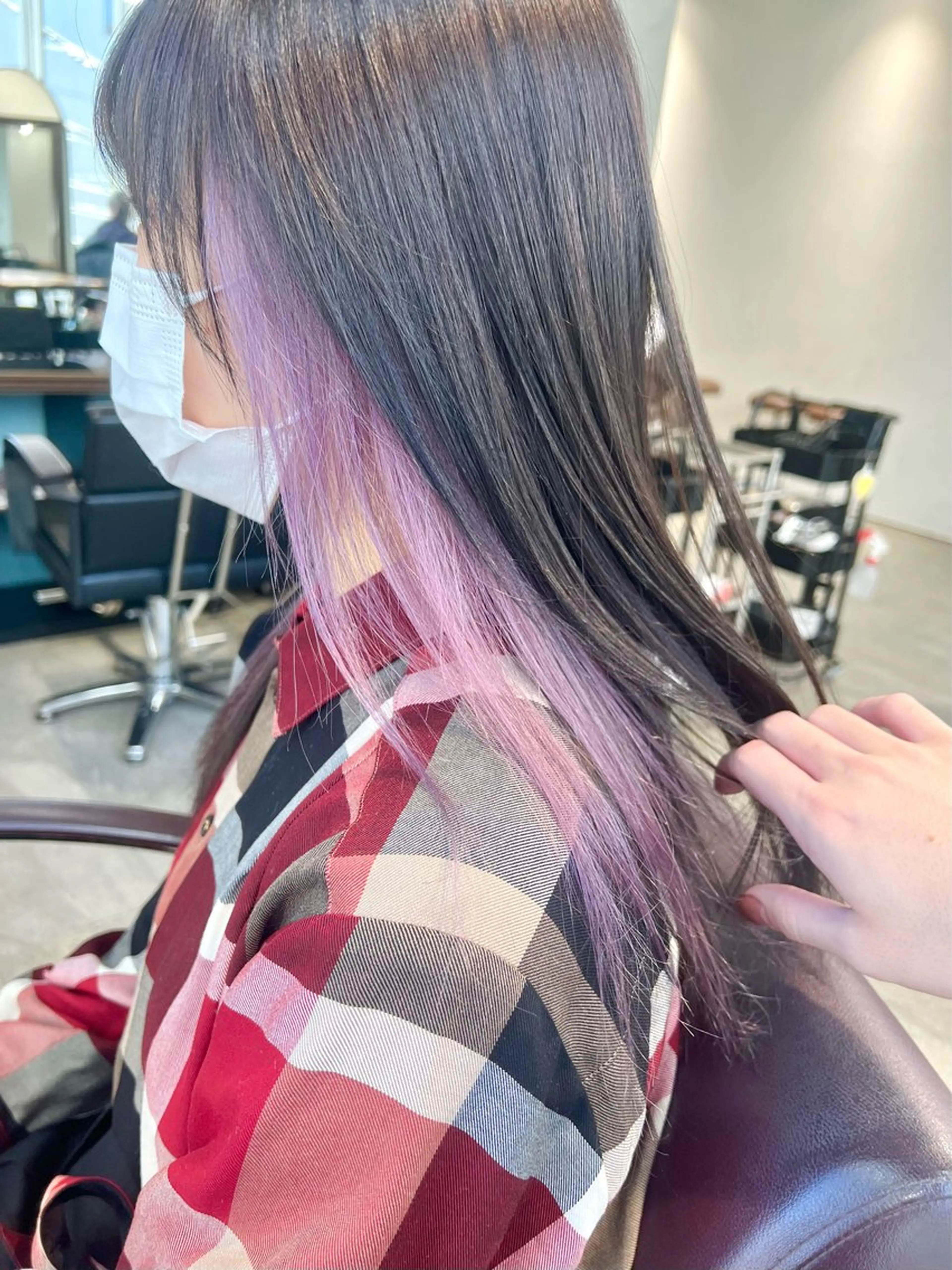 セミロング カラー ヘアアレンジ ヘアカラー トリートメント ヘッドスパ ヘアセット 🌈インナーカラー ‘ショウマ’🌈のヘアスタイル