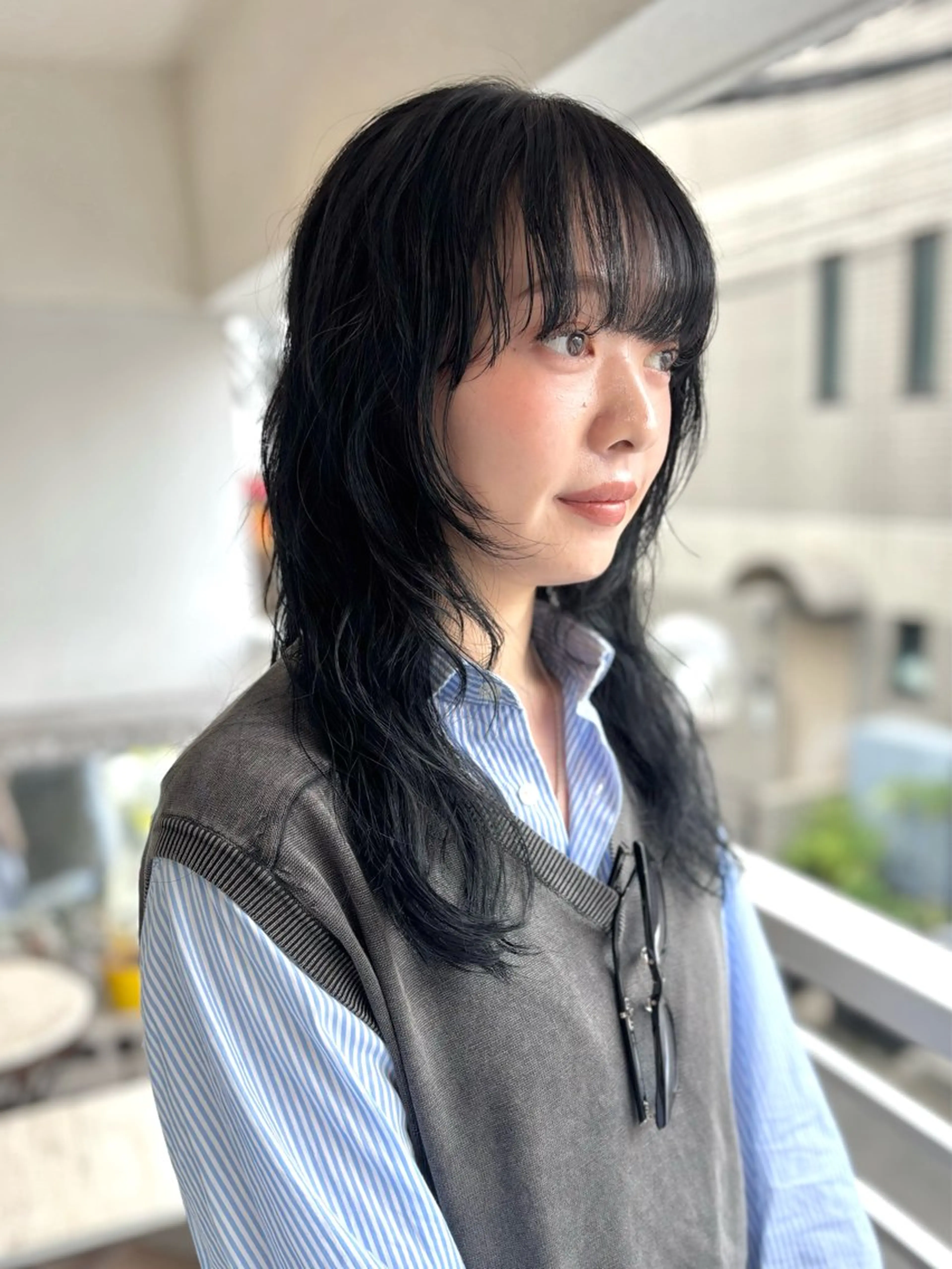 セミロング カラー パーマ カット ヘアカラー パーマ 髪質改善/ヘアケア coiiはしもとはなのヘアスタイル