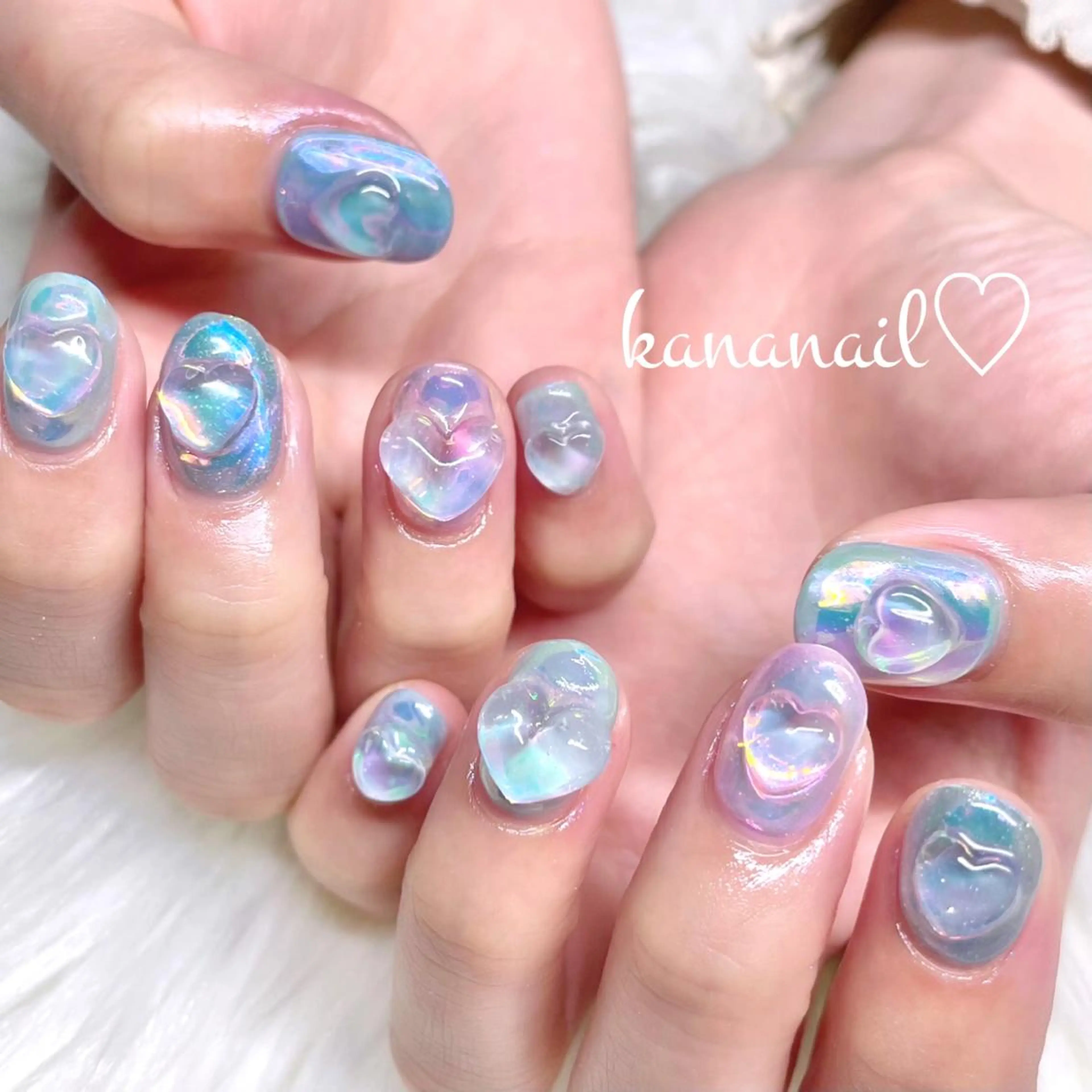 ネイル 氷ネイル・うるうるネイル kananail ♡のネイルデザイン