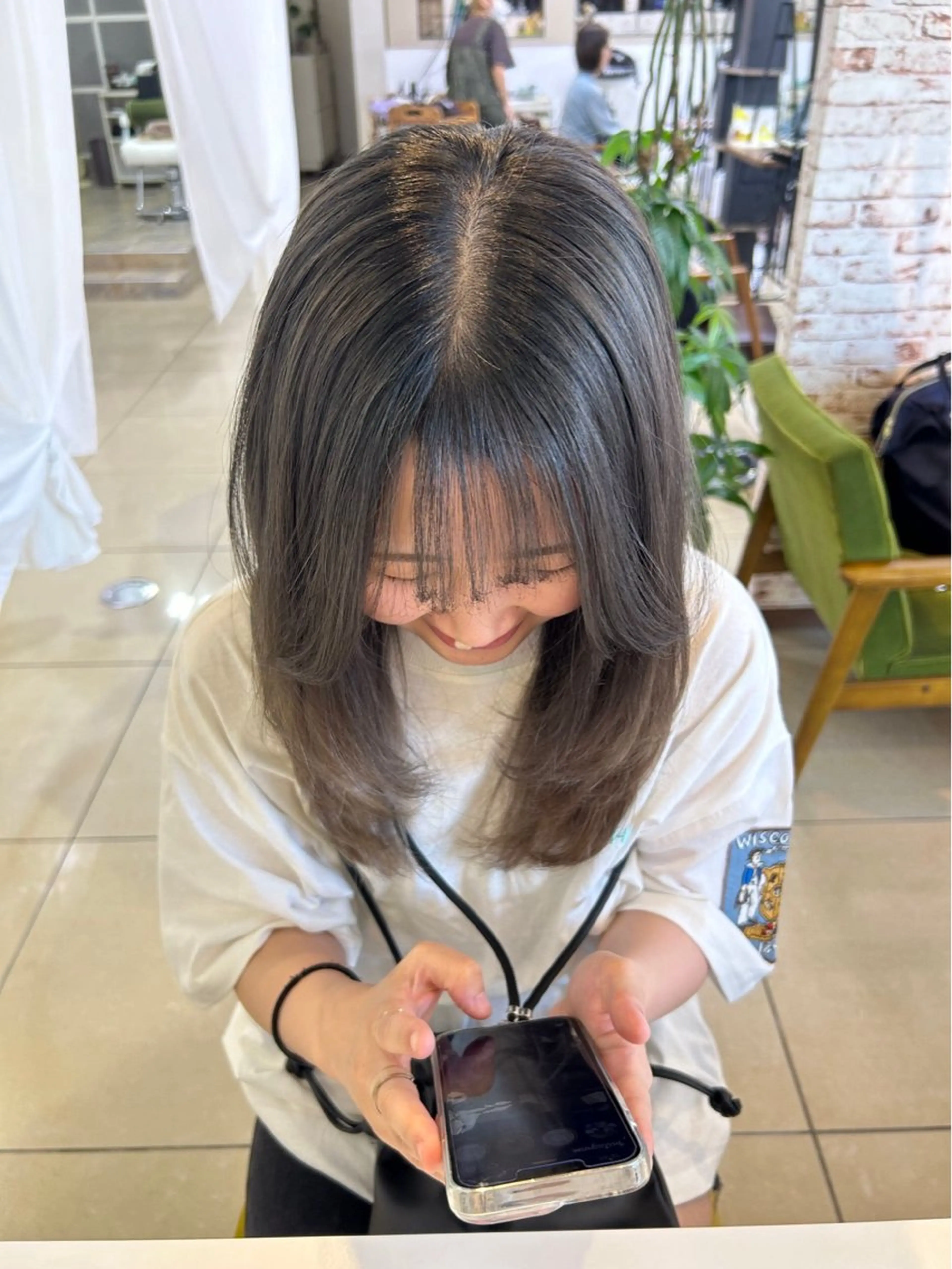 セミロング カラー eMuエミュ‪ ¨̮⃝ayakaのヘアスタイル