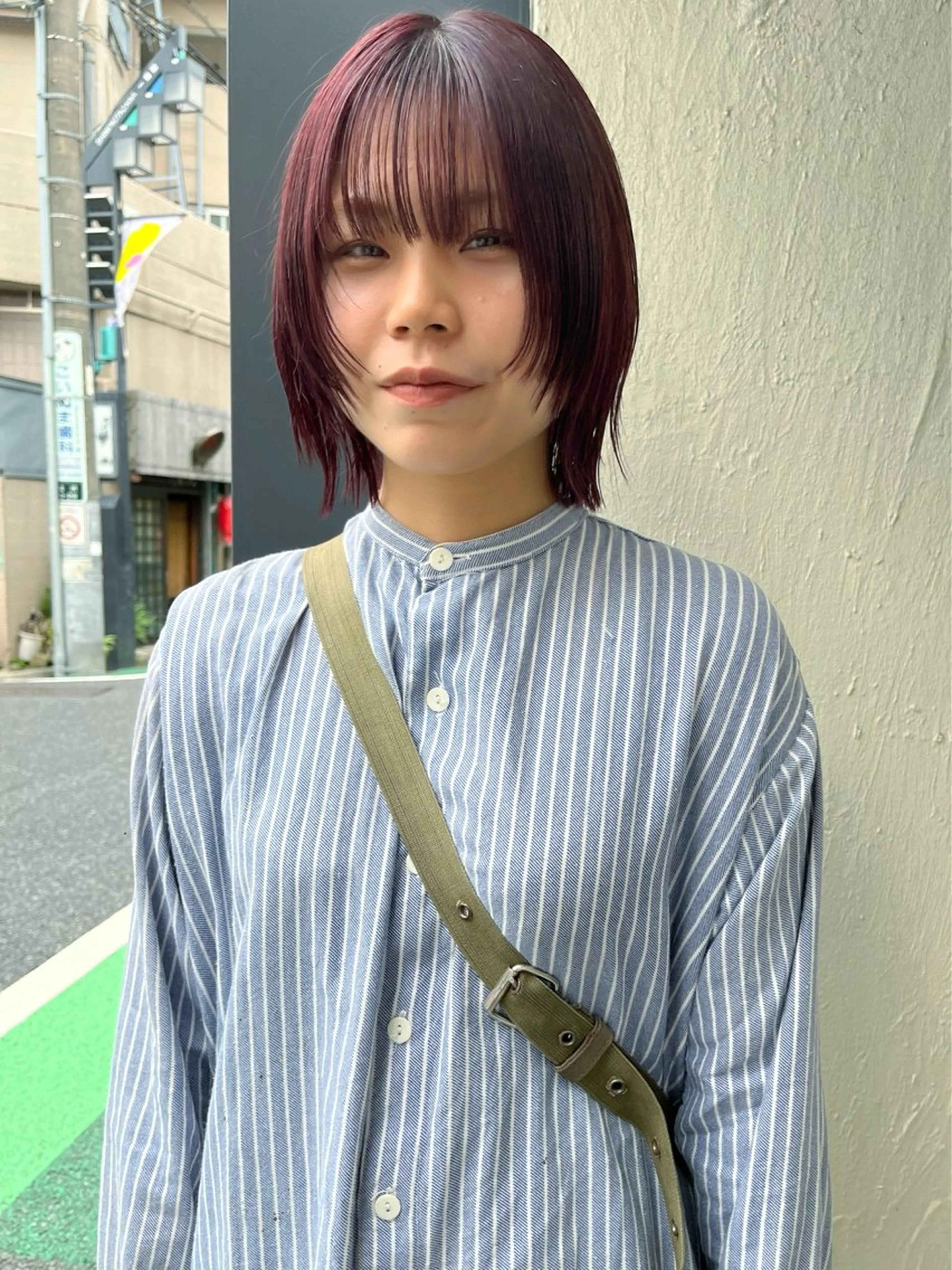 ミディアム カラー ボブレイヤー ボブ 顔まわりレイヤー 伸ばしかけ レイヤーカット 金井京介/レイヤー /パーマのヘアスタイル