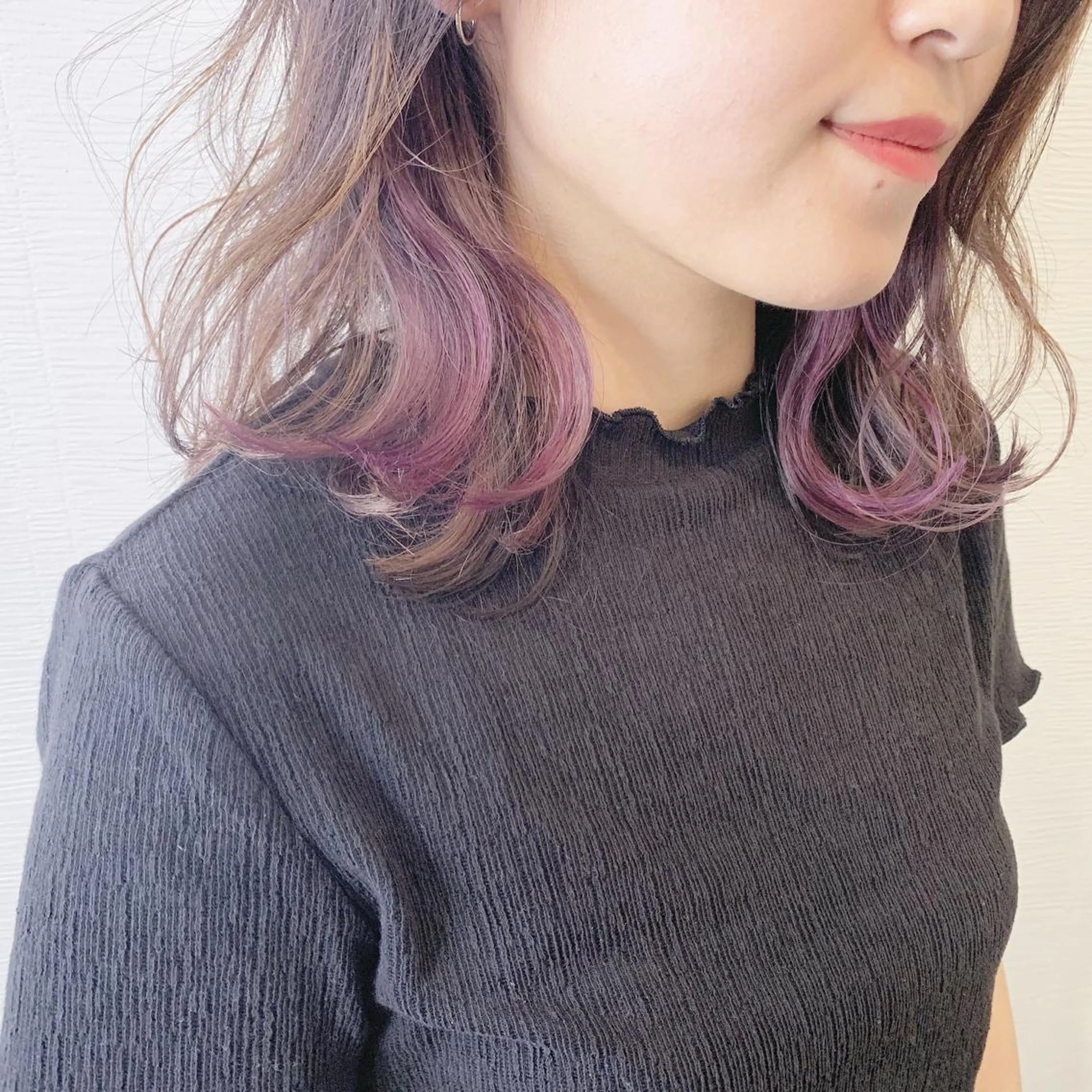 ミディアム カラー インナーカラー パープルカラー トリートメント ヘアカラー トリートメント 池田 真由美のヘアスタイル
