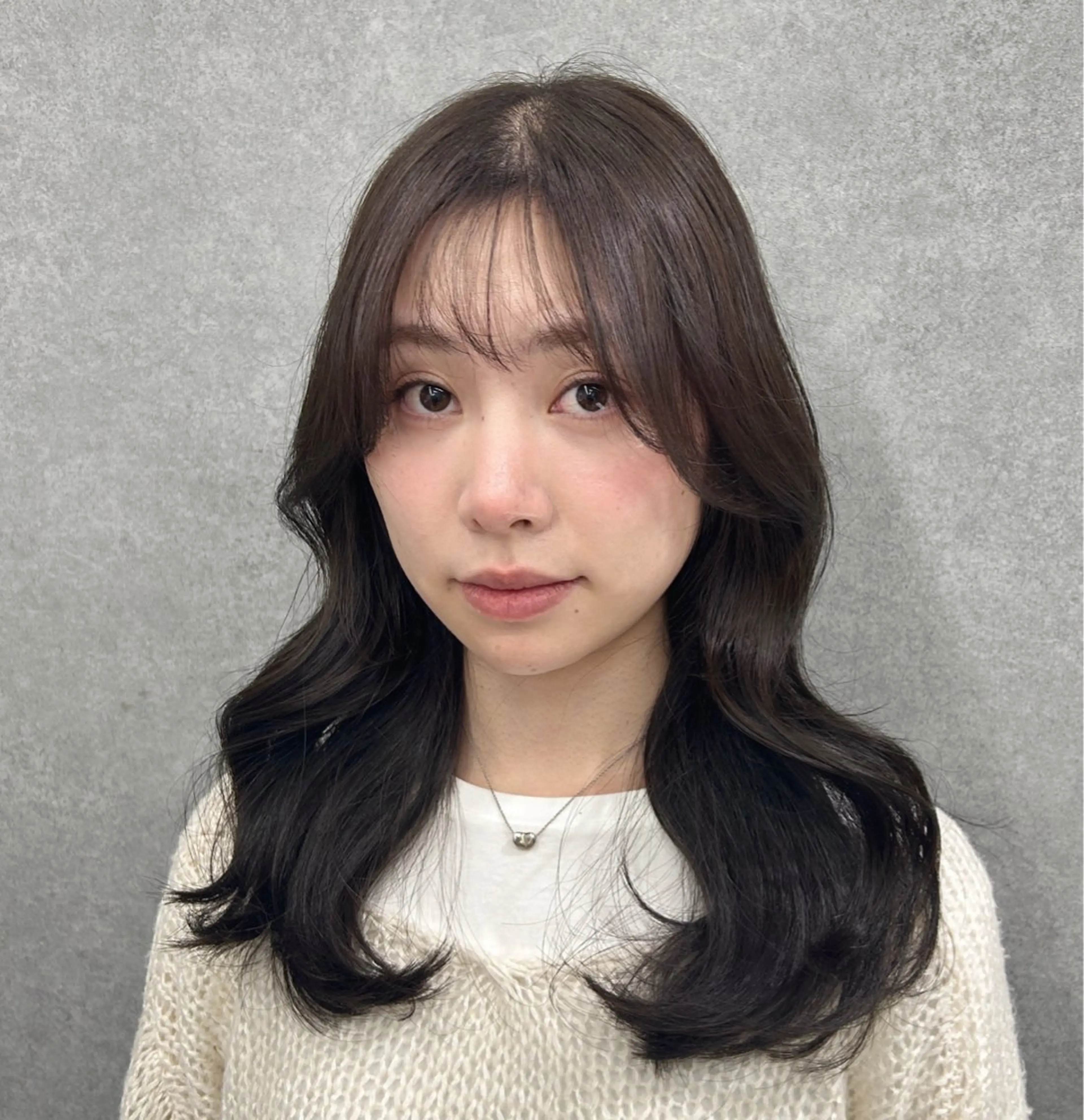 セミロング レイヤーカット 韓国ヘア×レイヤー カット/上田丈也のヘアスタイル