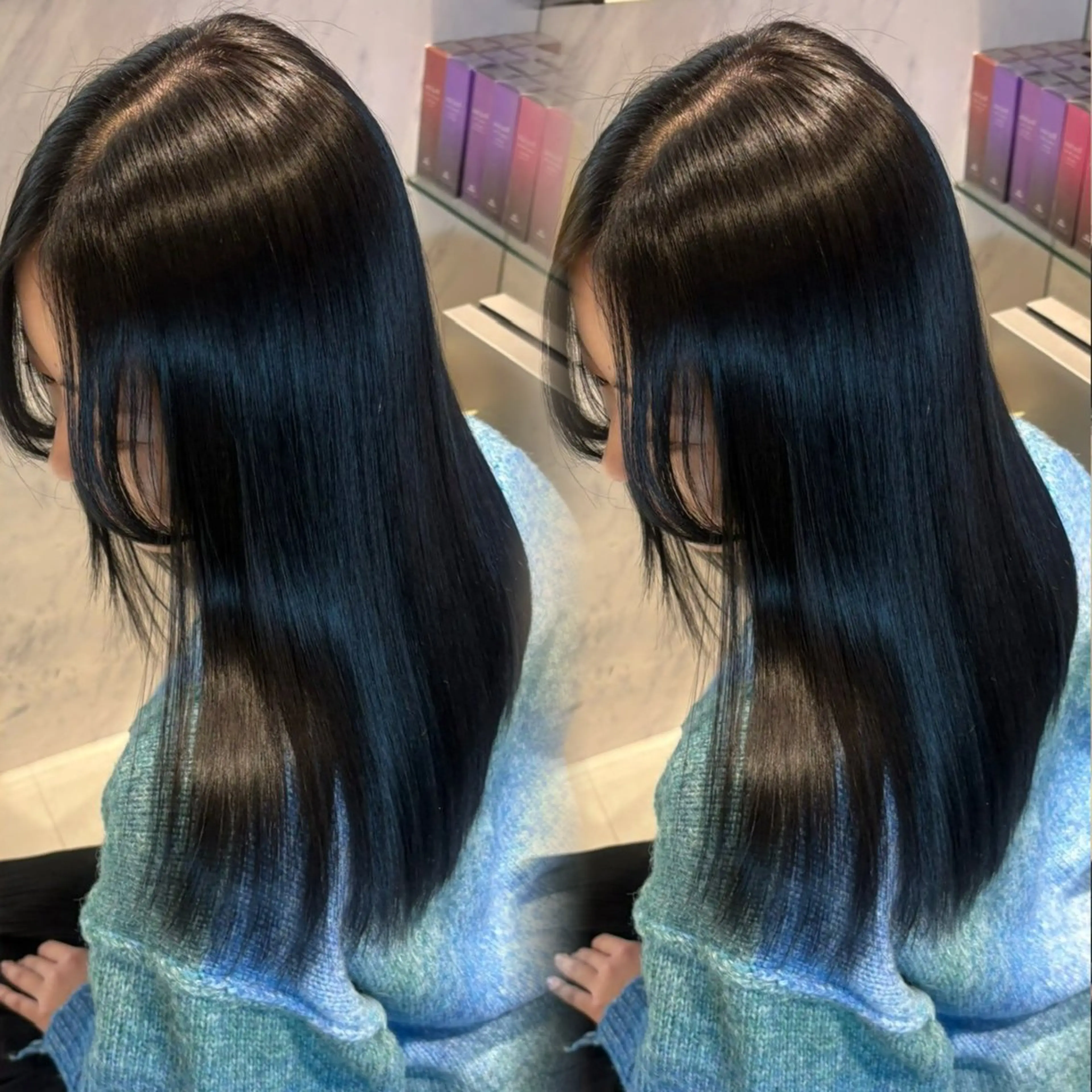 セミロング カラー カット ヘアカラー 縮毛矯正 トリートメント 髪質改善/美髪矯正 艶髪/Takutoのヘアスタイル