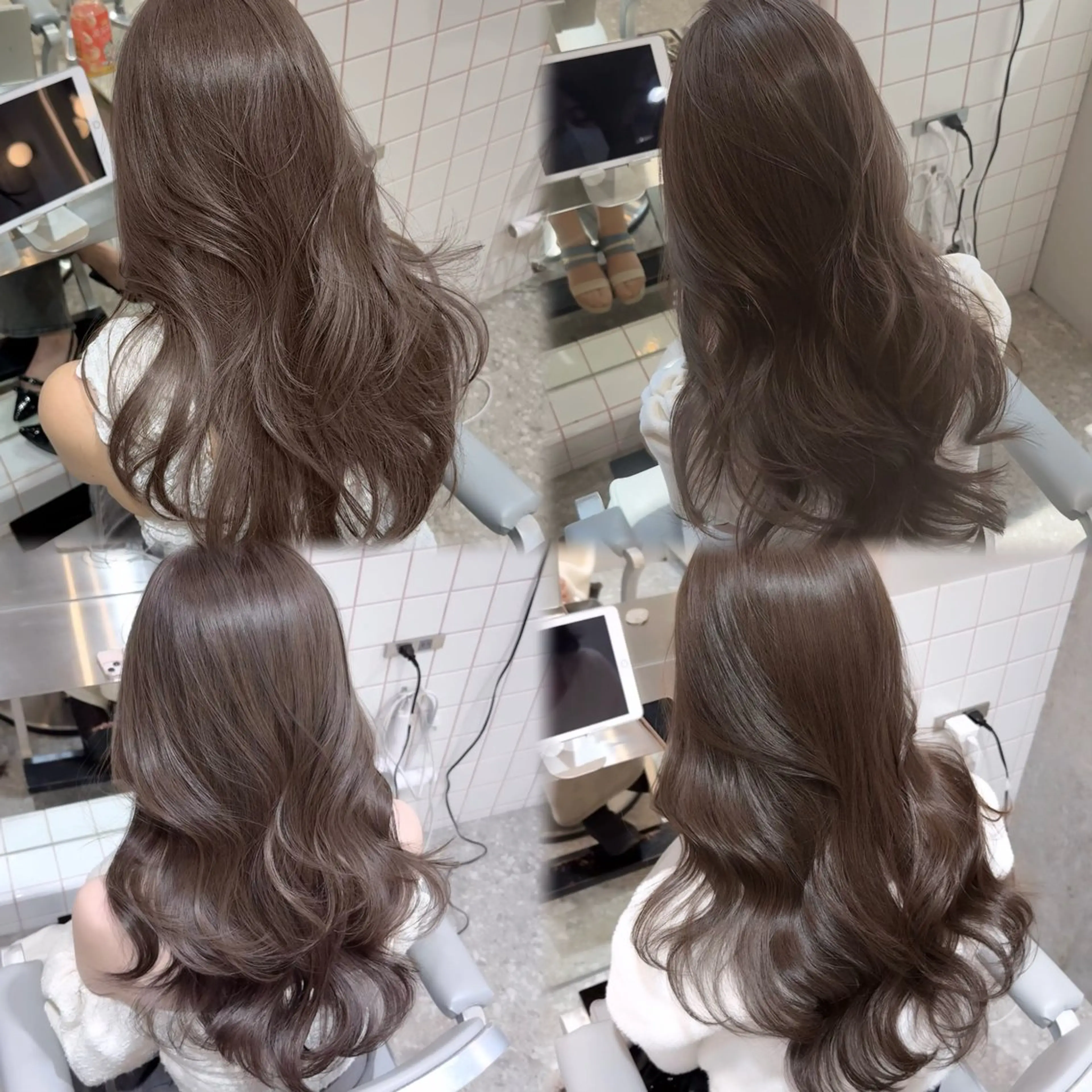 ロング カラー ブリーチ 透明感カラー ダブルカラー ブリーチなしカラー 韓国風ヘア カット ヘアカラー トリートメント 髪質改善/韓国ヘア レイヤー/新宿/ロミのヘアスタイル