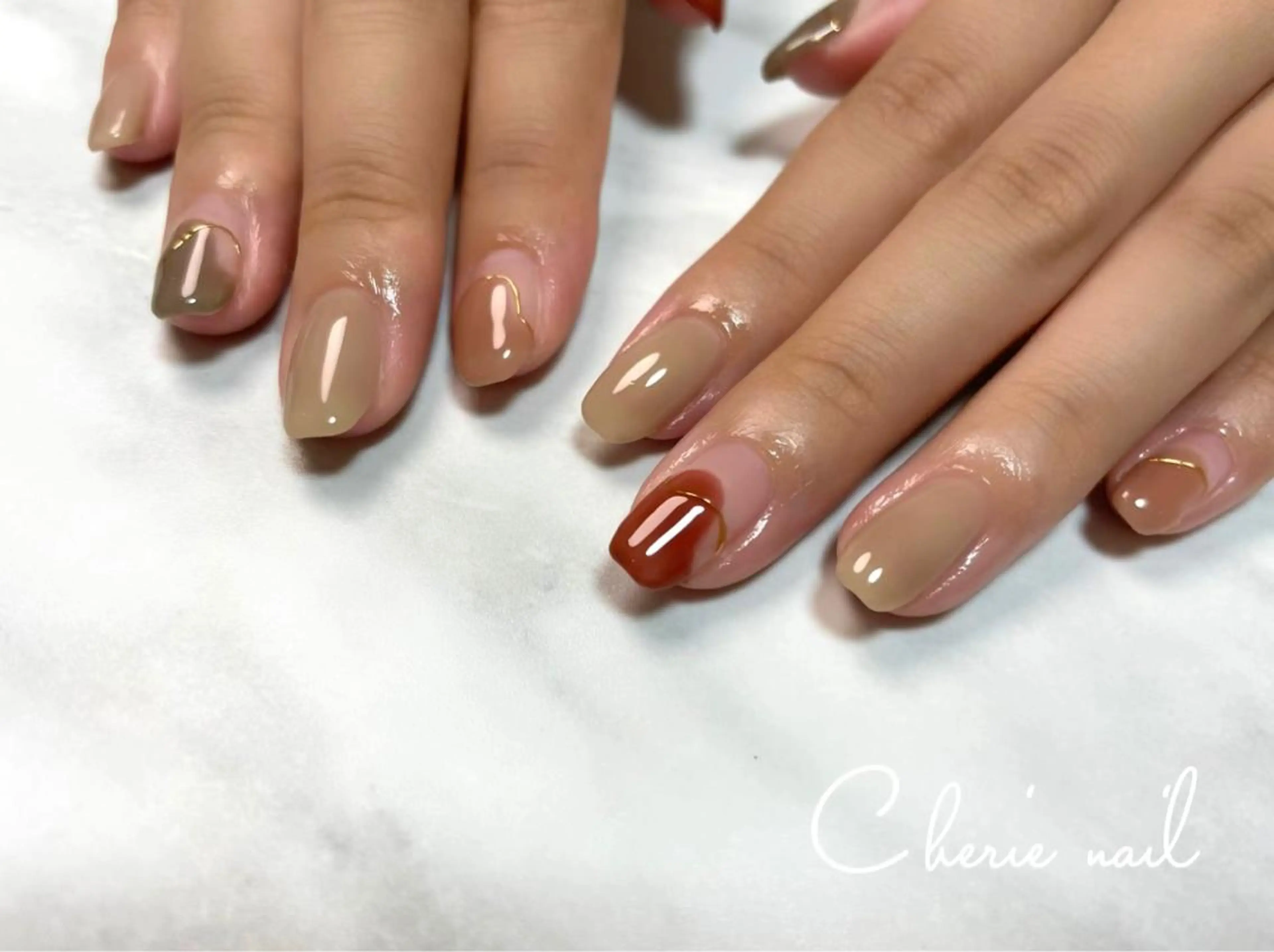 ネイル フレンチネイル ハンドネイル Cherienail yunaのネイルデザイン