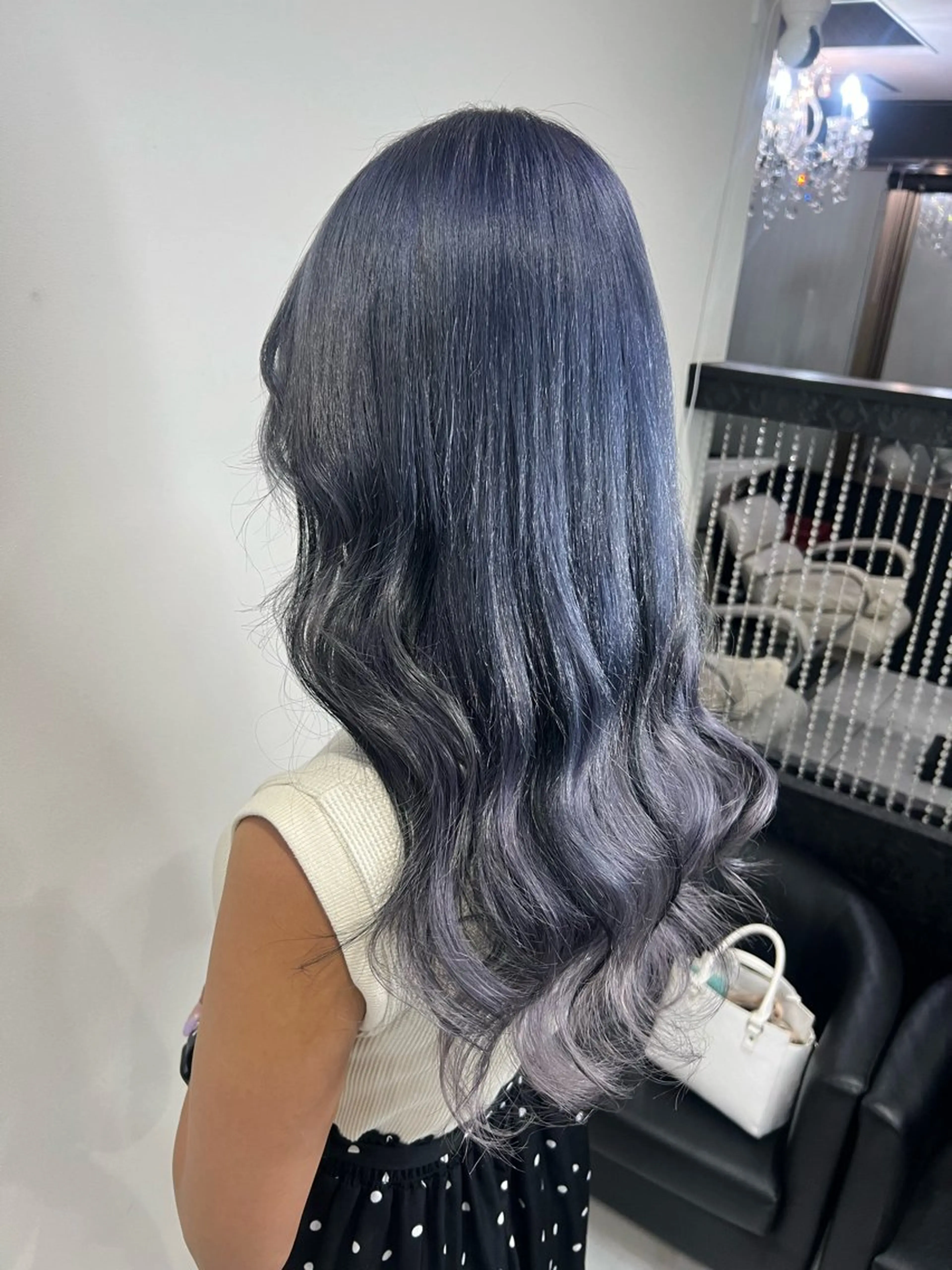 ロング カラー プルエクステ ブルーカラー ブルーラベンダー グラデーションカラー ラベンダーカラー ヘアカラー トリートメント エクステ YUDU🍊 germe/ジェルムのヘアスタイル