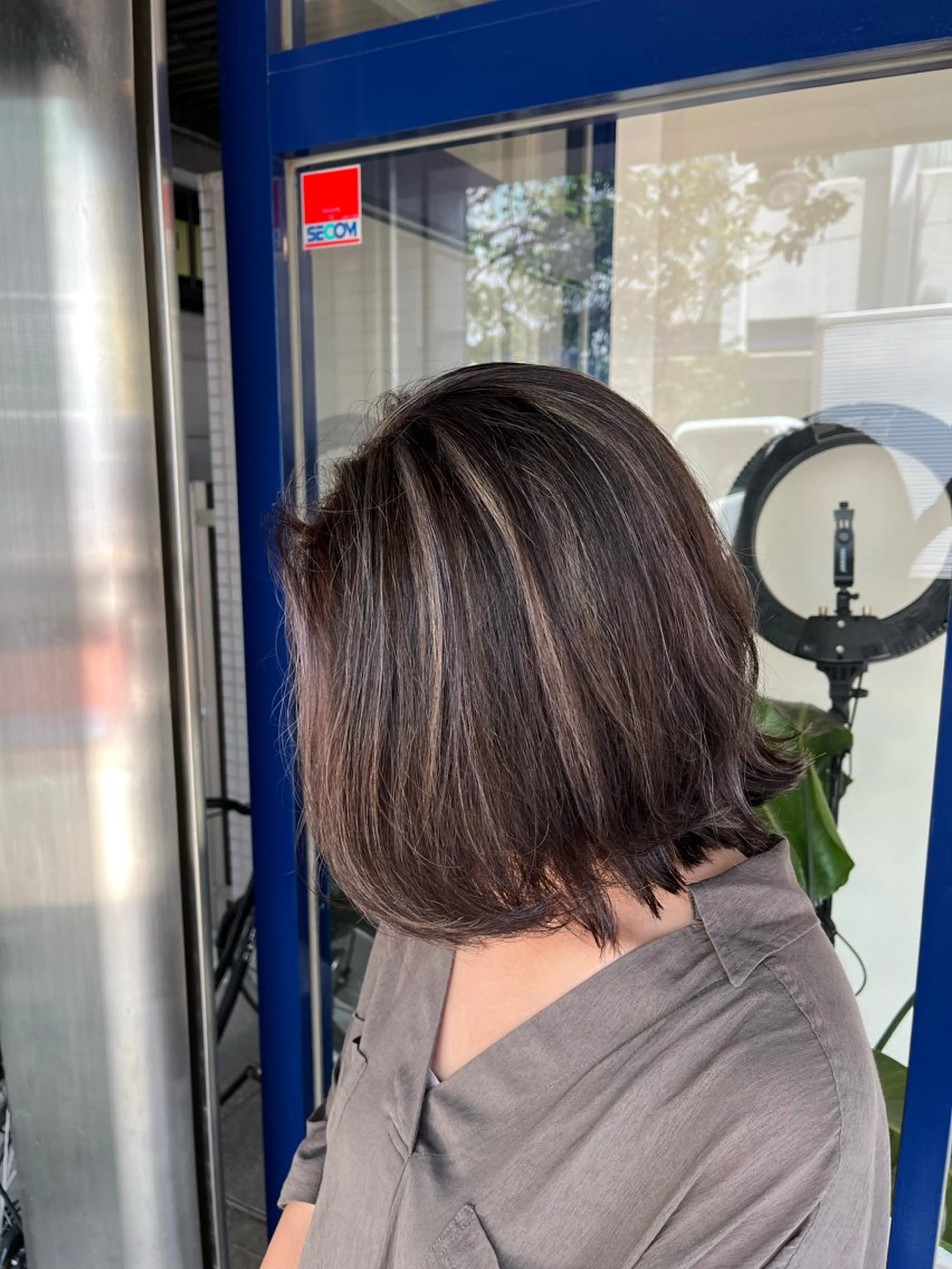 セミロング カラー 大人透明感艶カラー 寺田稜のヘアスタイル