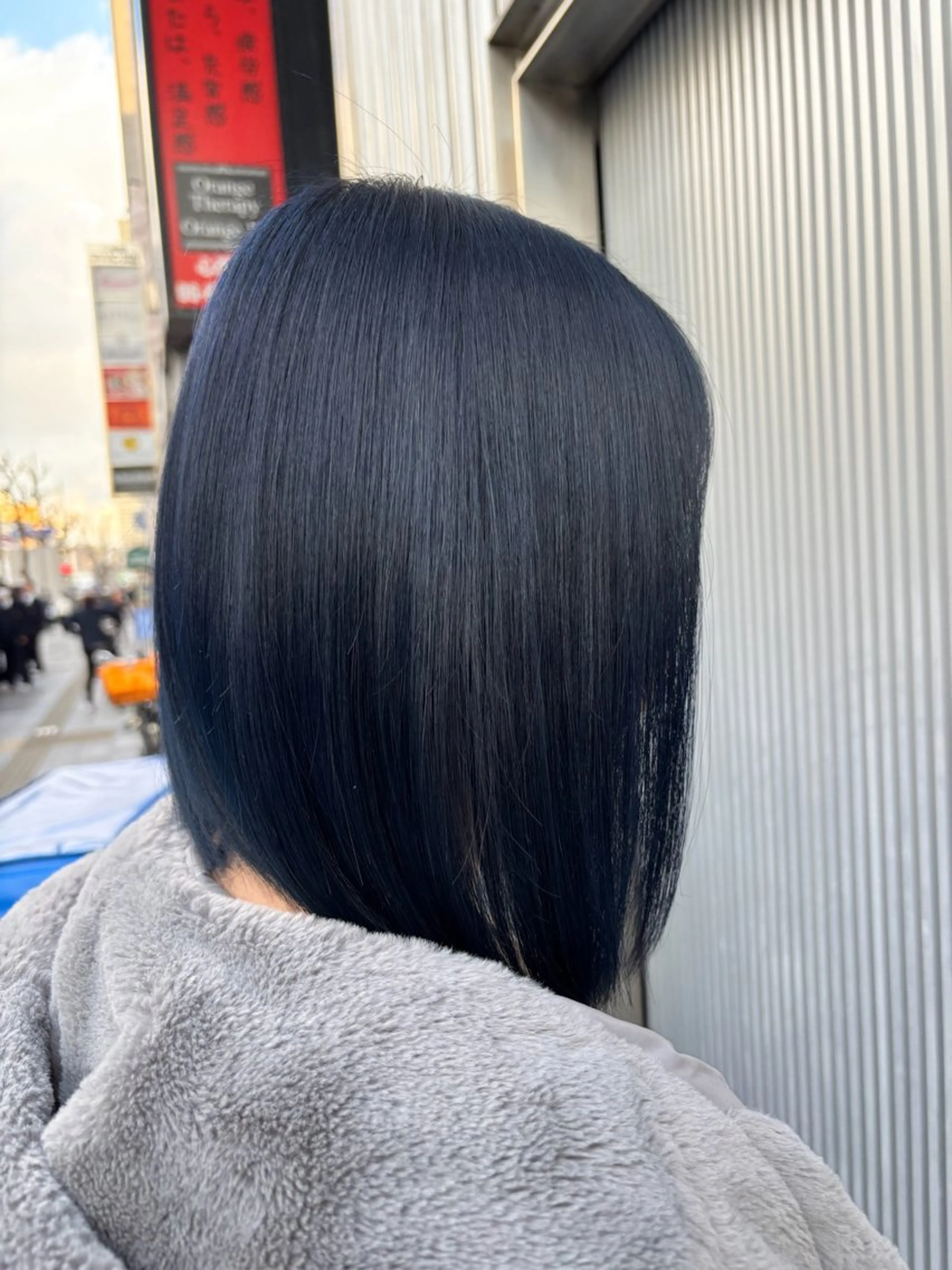 ミディアム カラー 黒髪 ブルーカラー ブルーブラック 艶髪ハイトーン特化 / moe 🦋のヘアスタイル