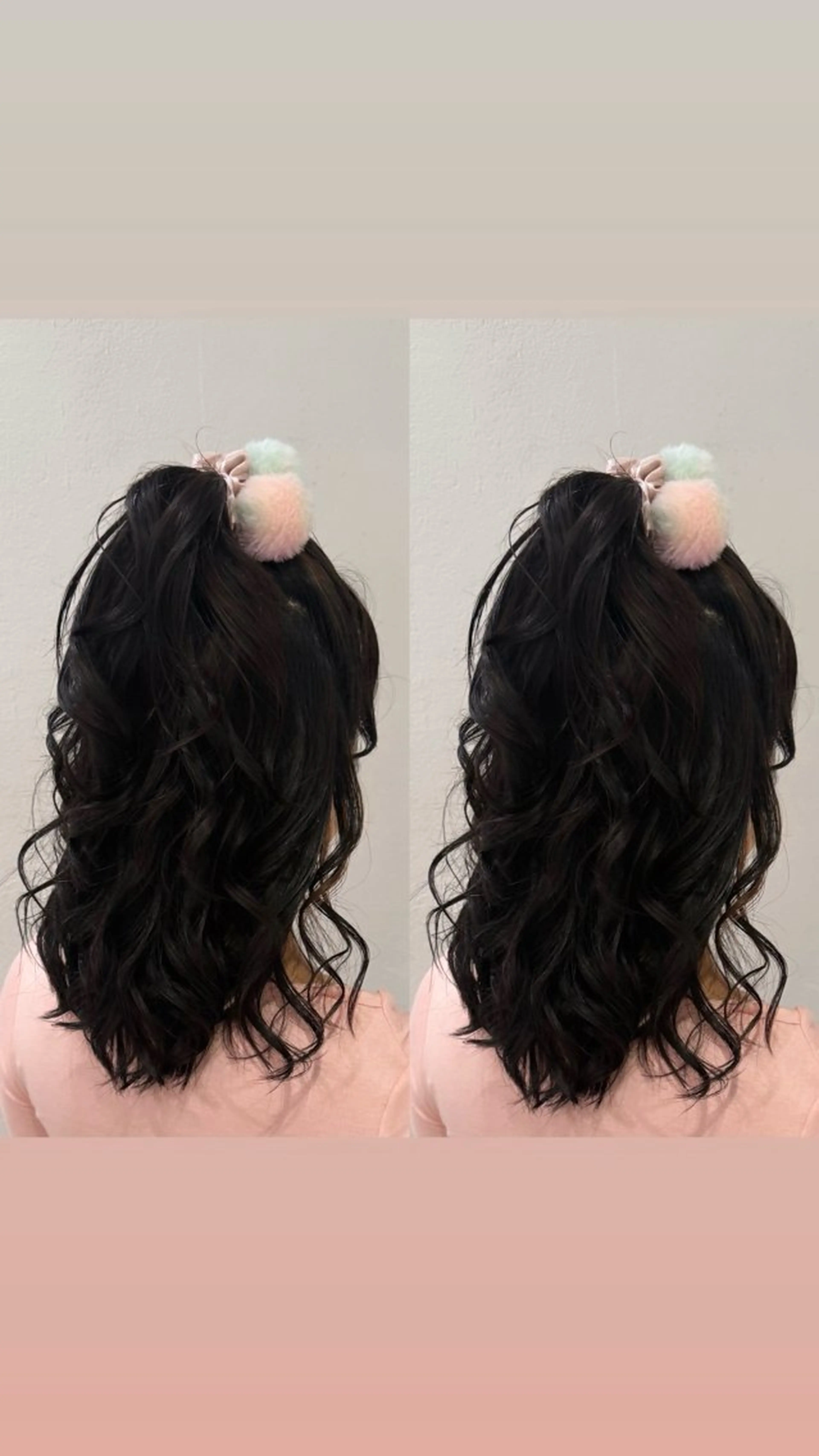 ミディアム ヘアセット 暖色カラー/ ストレート/くるみのヘアスタイル