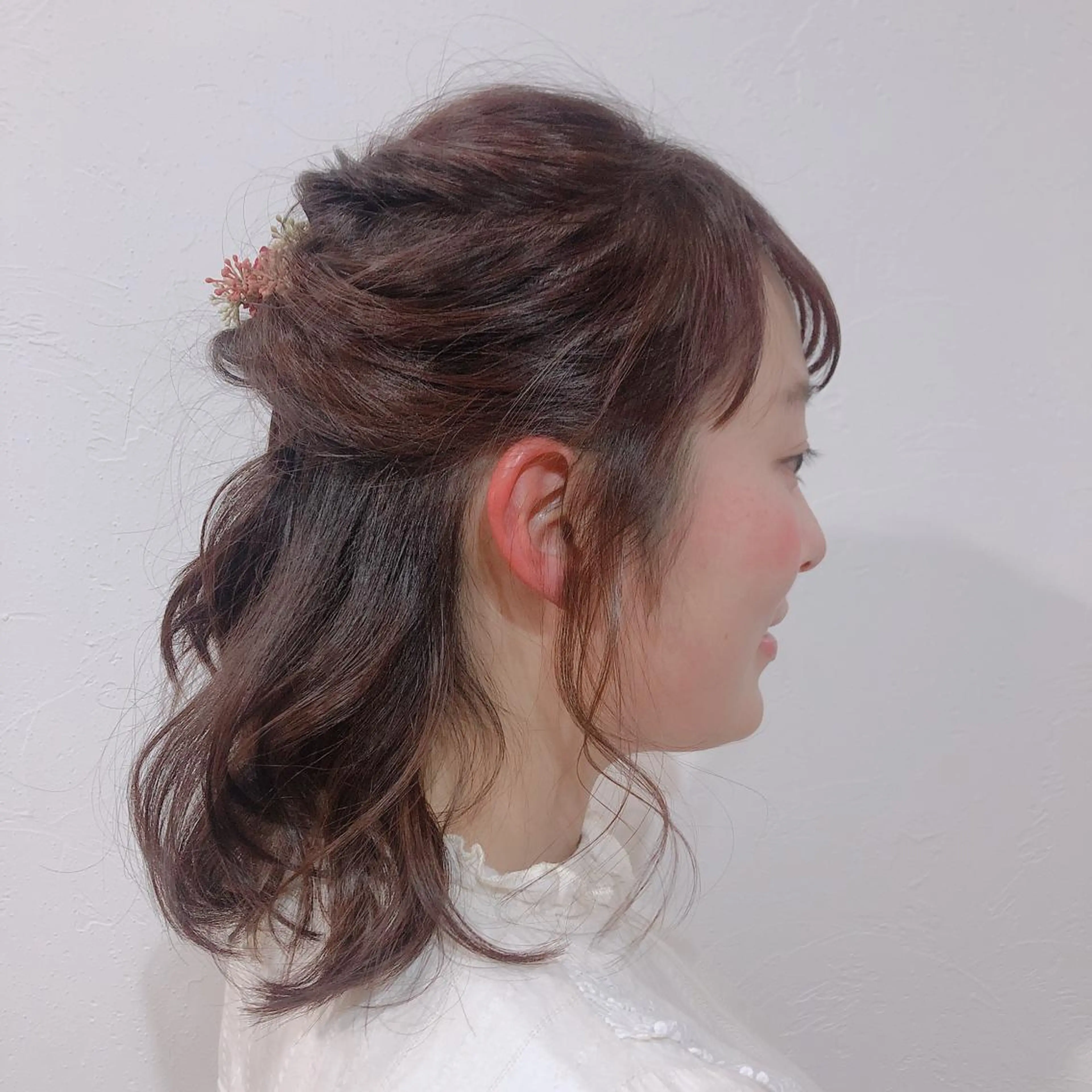 ミディアム パープルカラー かわい りなのヘアスタイル